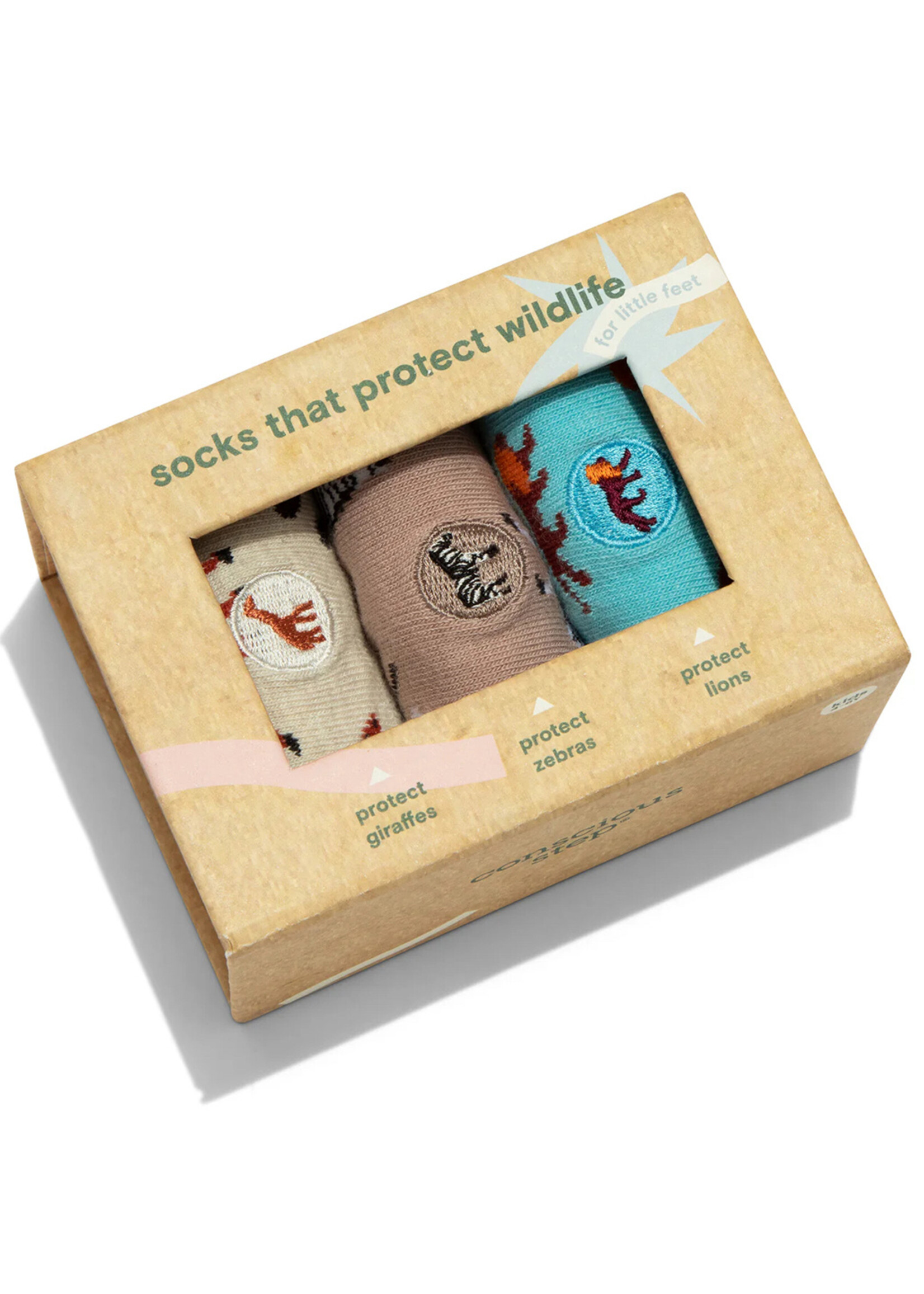 Conscious Step Kids Sock Box that Protects Wildlife - Youth