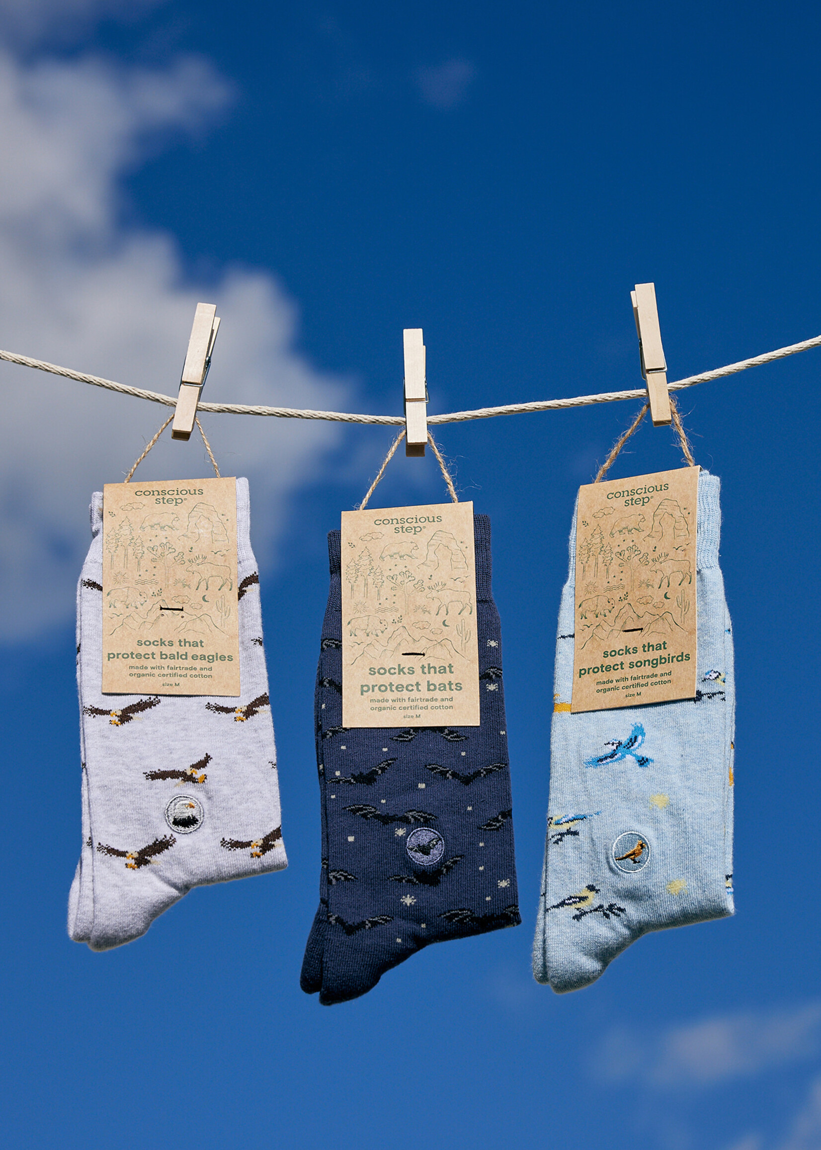 Conscious Step Women's Blue Songbird Socks