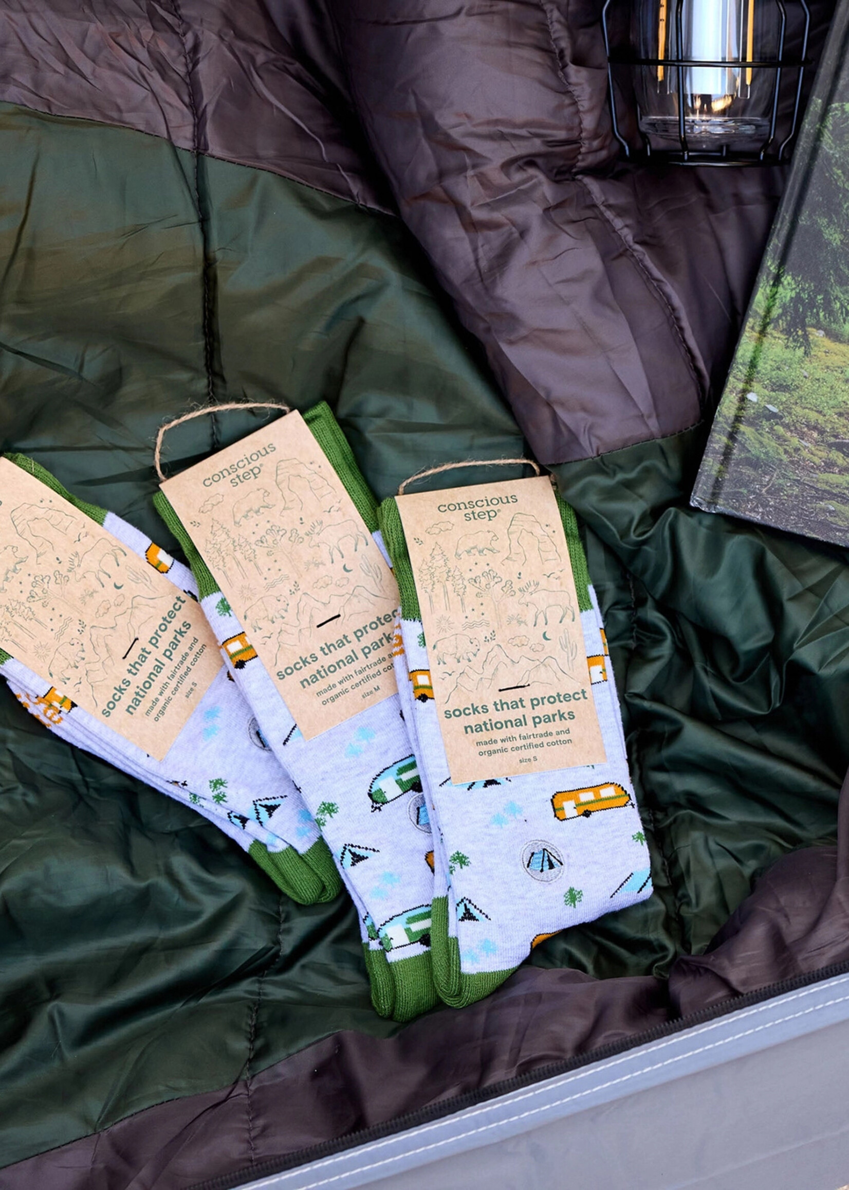 Conscious Step Men's Camper Socks - Protect National Parks