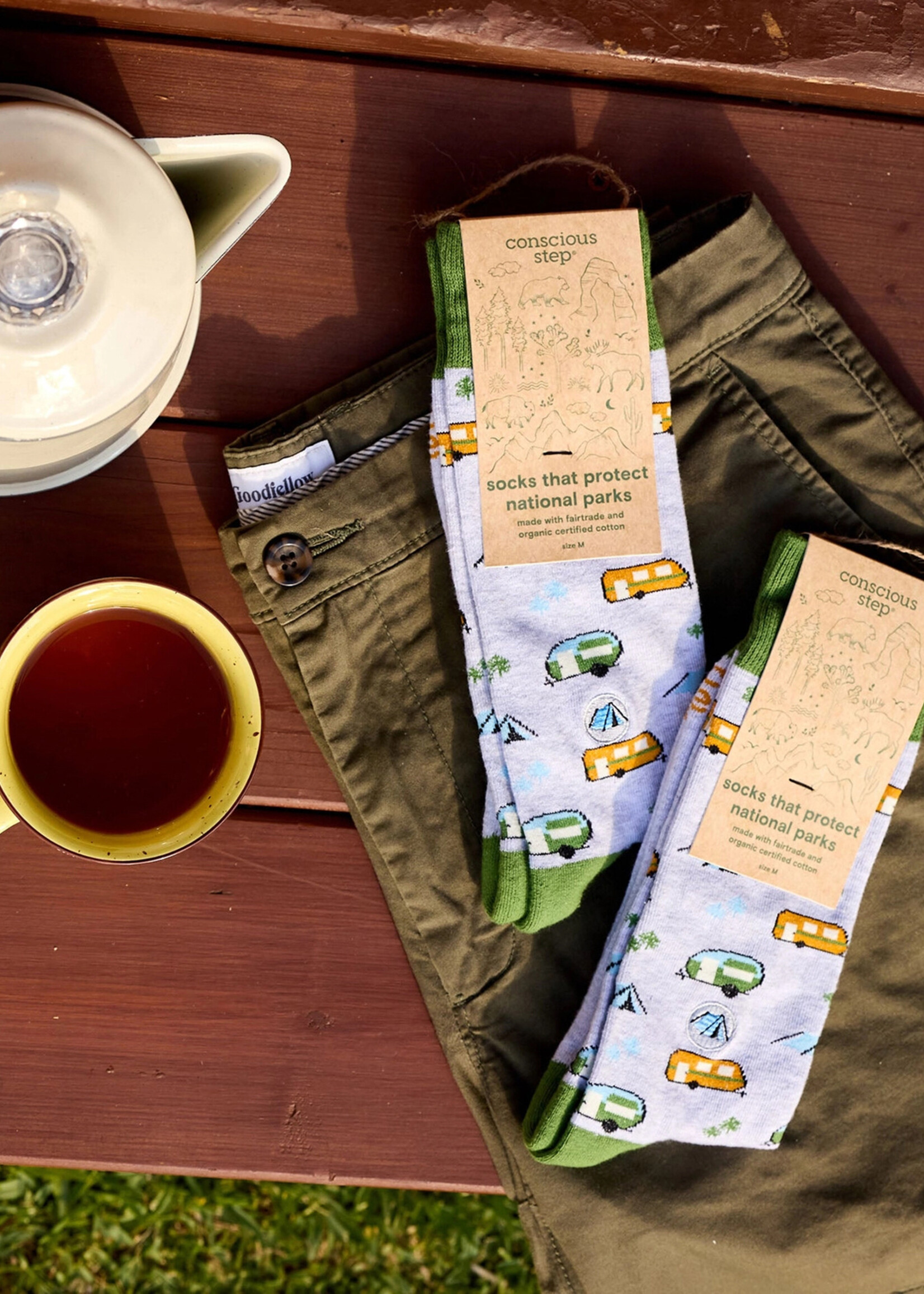 Conscious Step Women's Camper Socks - Protect National Parks