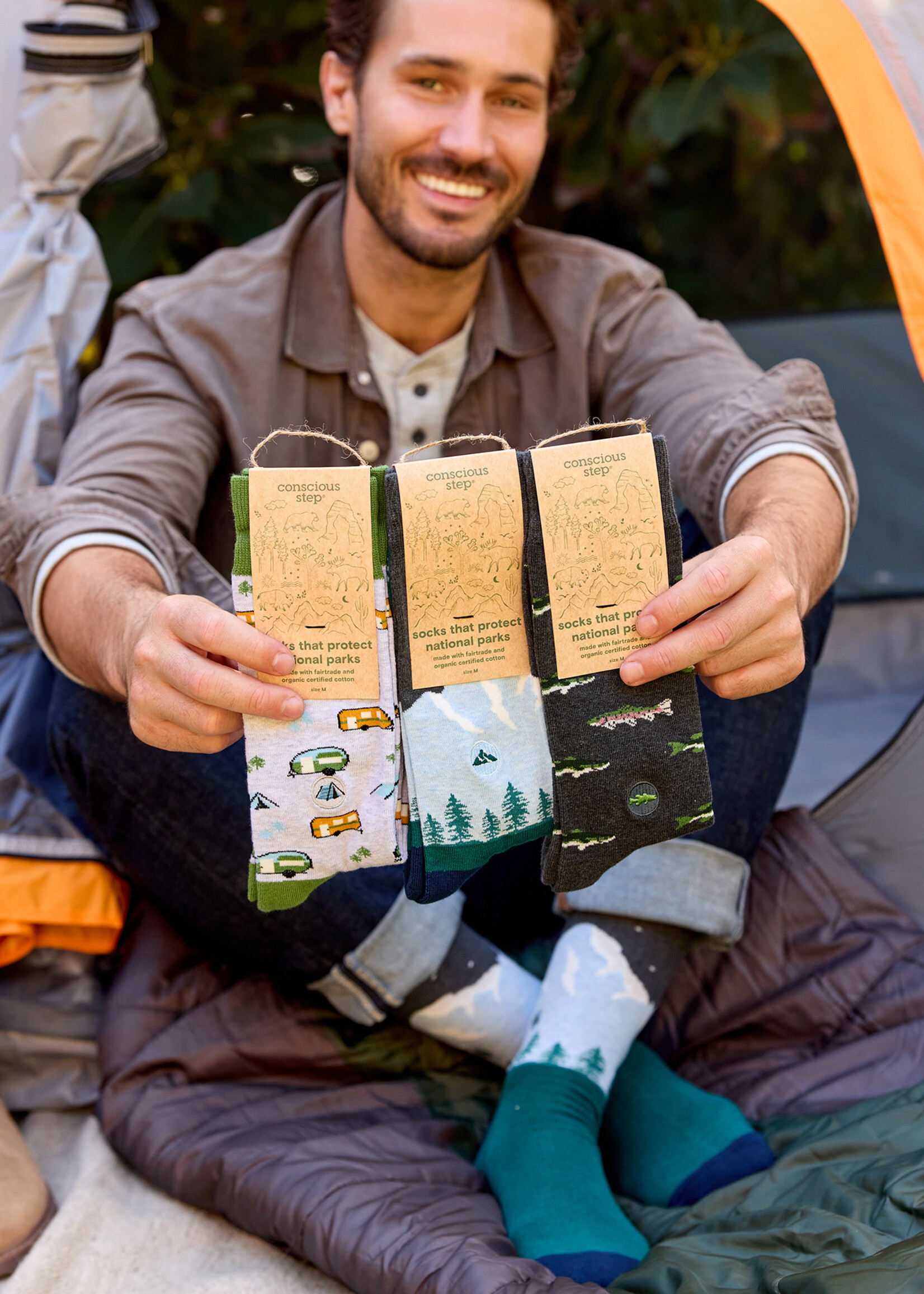 Conscious Step Men's Mountain Socks - Protect National Parks
