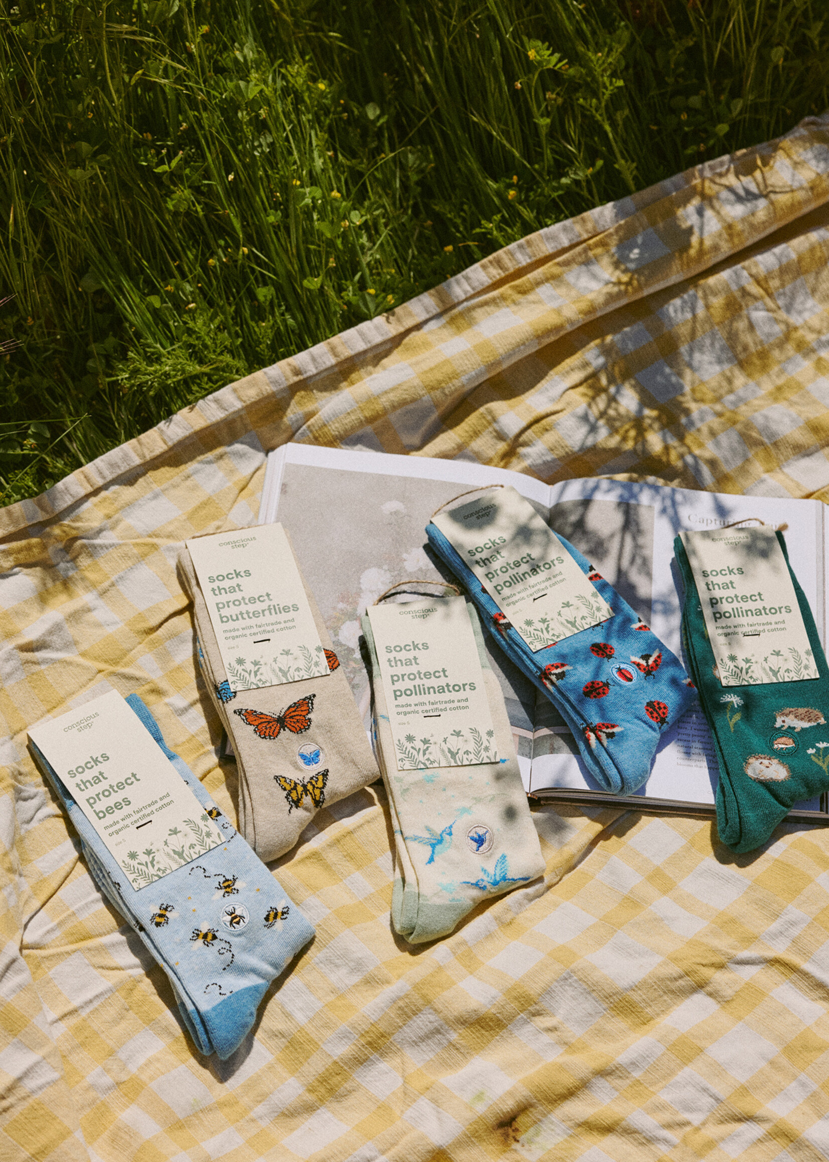 Conscious Step Men's Bee Socks - Protect Pollinators