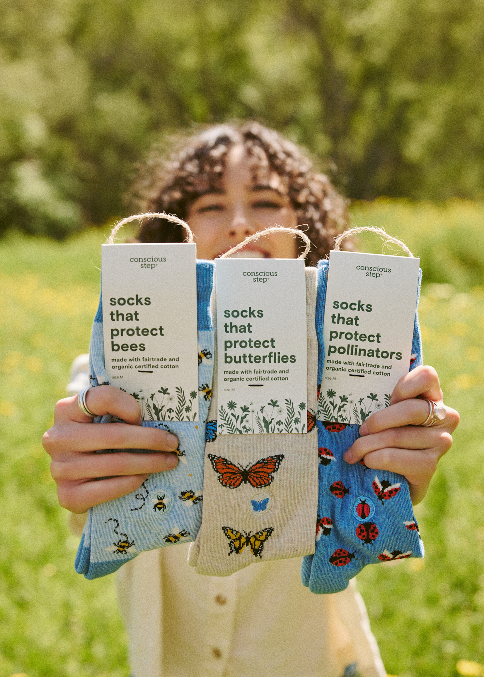 Conscious Step Men's Bee Socks - Protect Pollinators