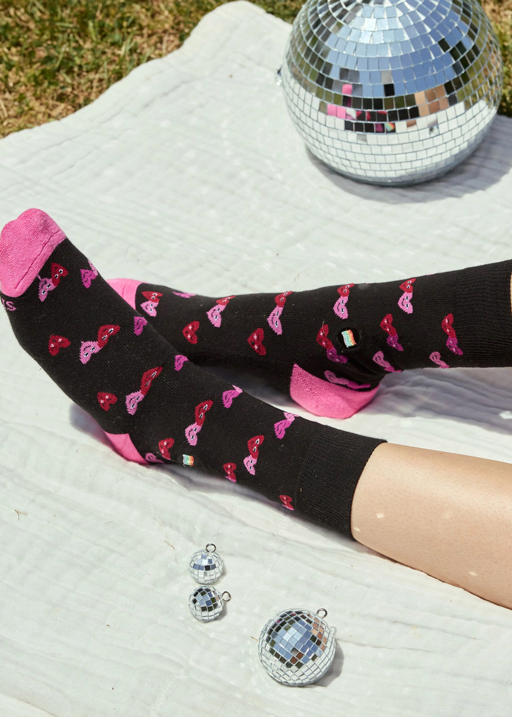 Conscious Step Women's LGBTQ Black Heart Socks