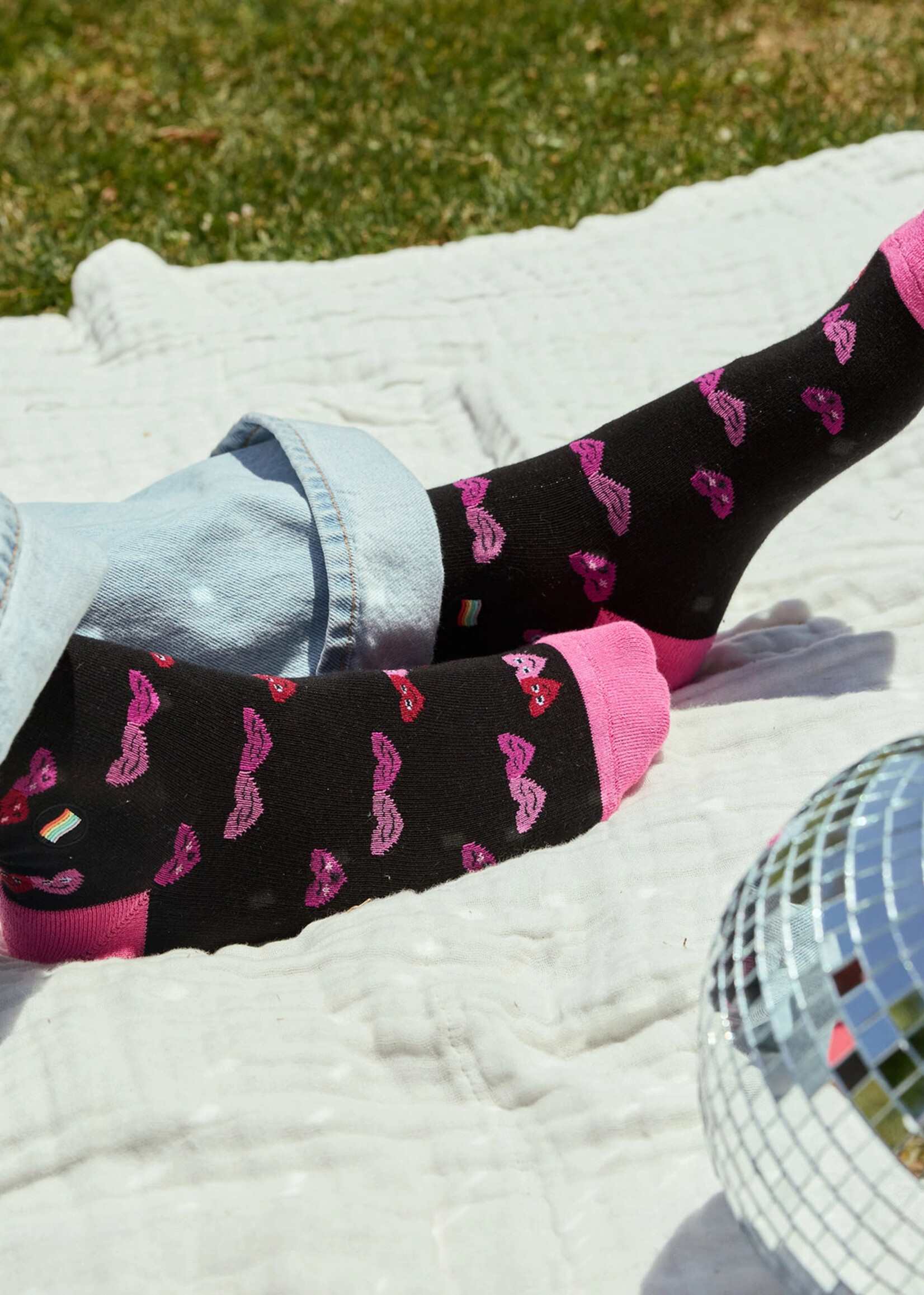 Conscious Step Women's LGBTQ Black Heart Socks