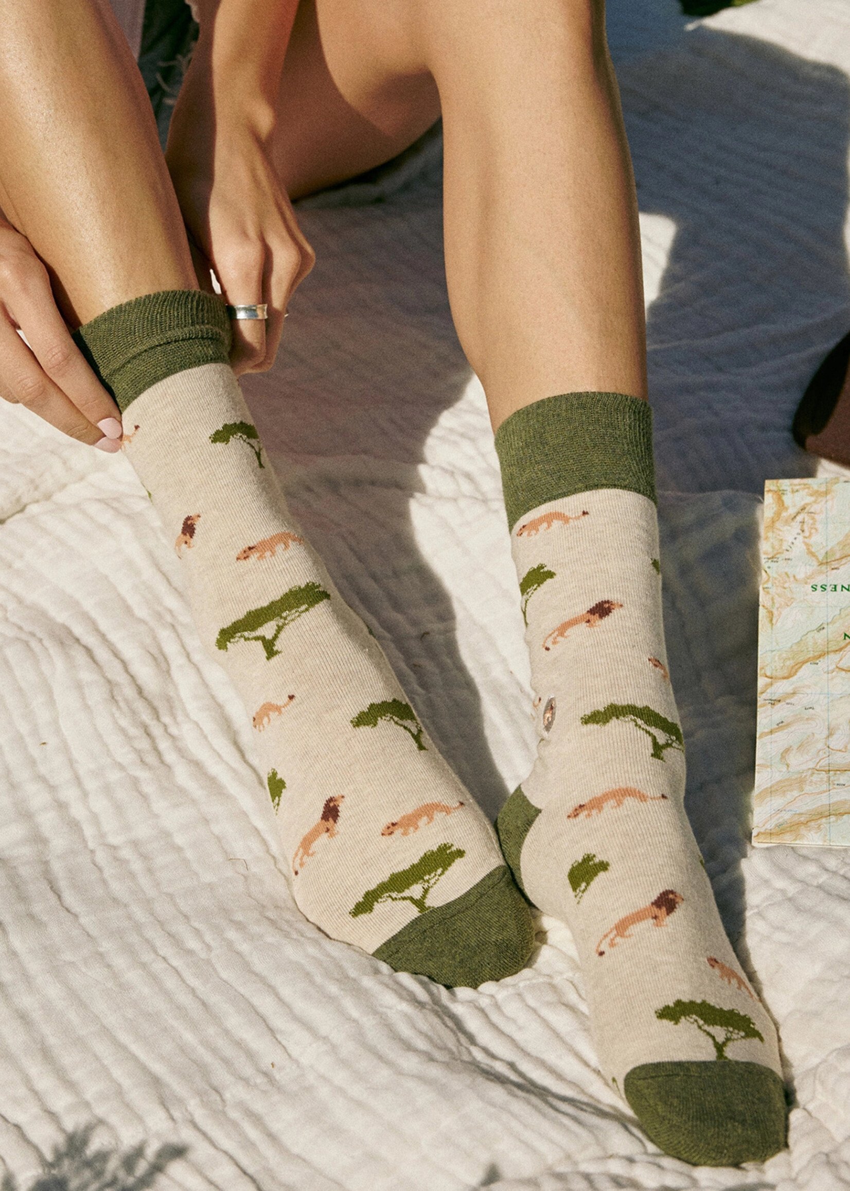 Conscious Step Women's Beige Lion Socks
