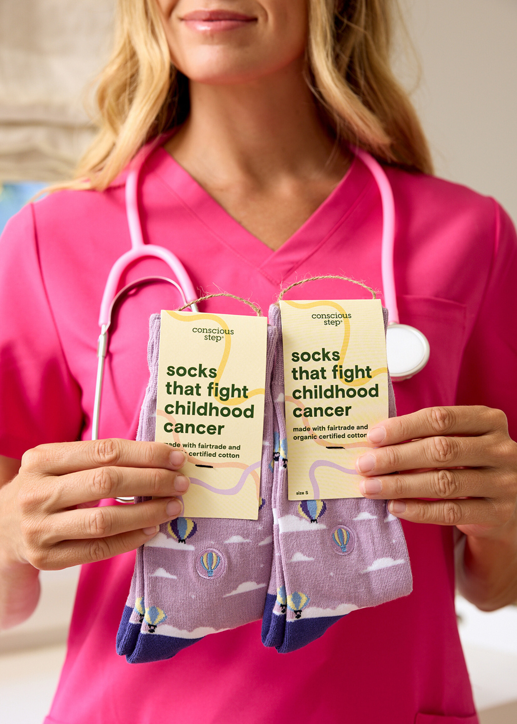 Conscious Step Men's Air Ballon Socks - Fight Childhood Cancer