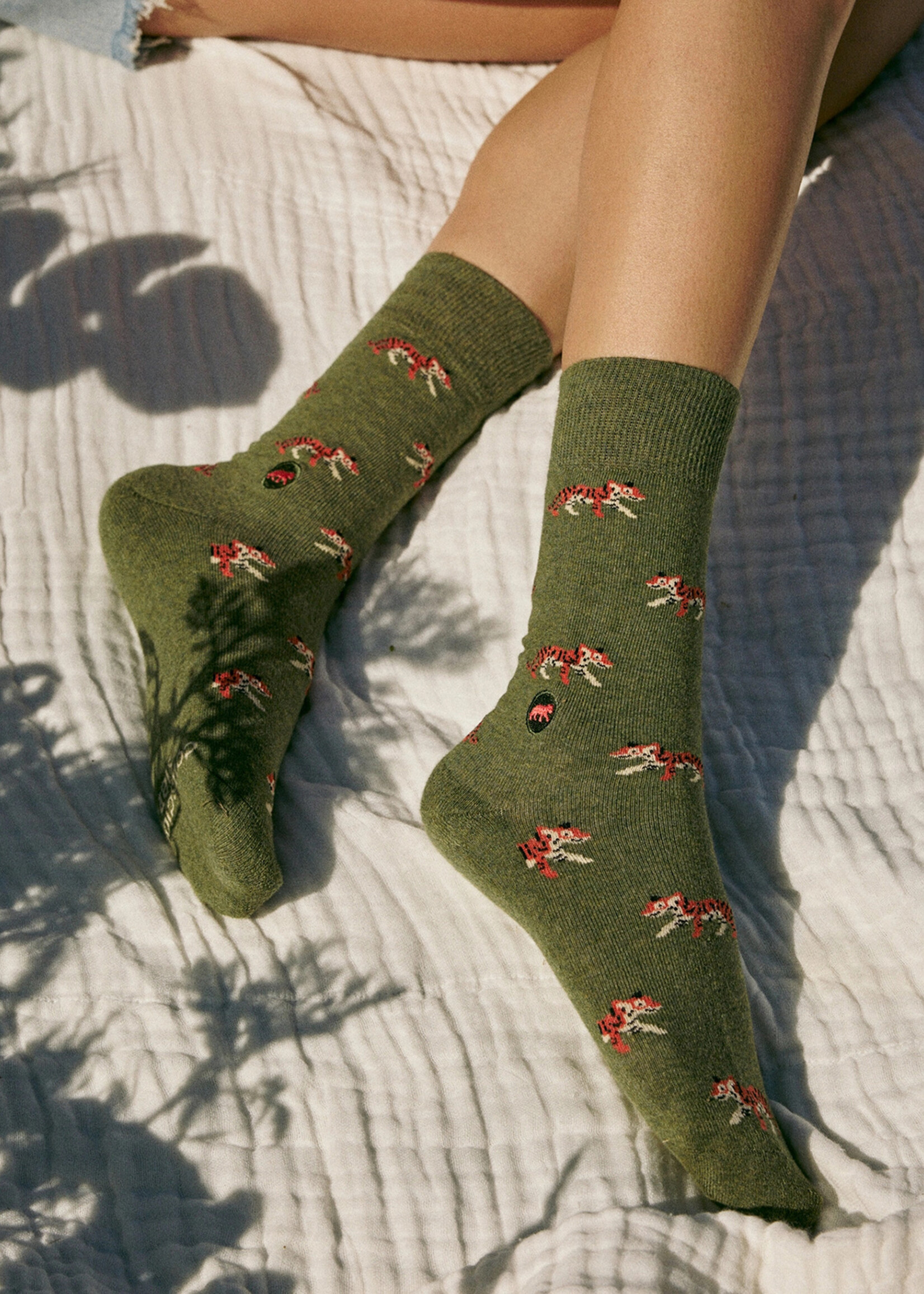 Conscious Step Men's Green Tiger Socks