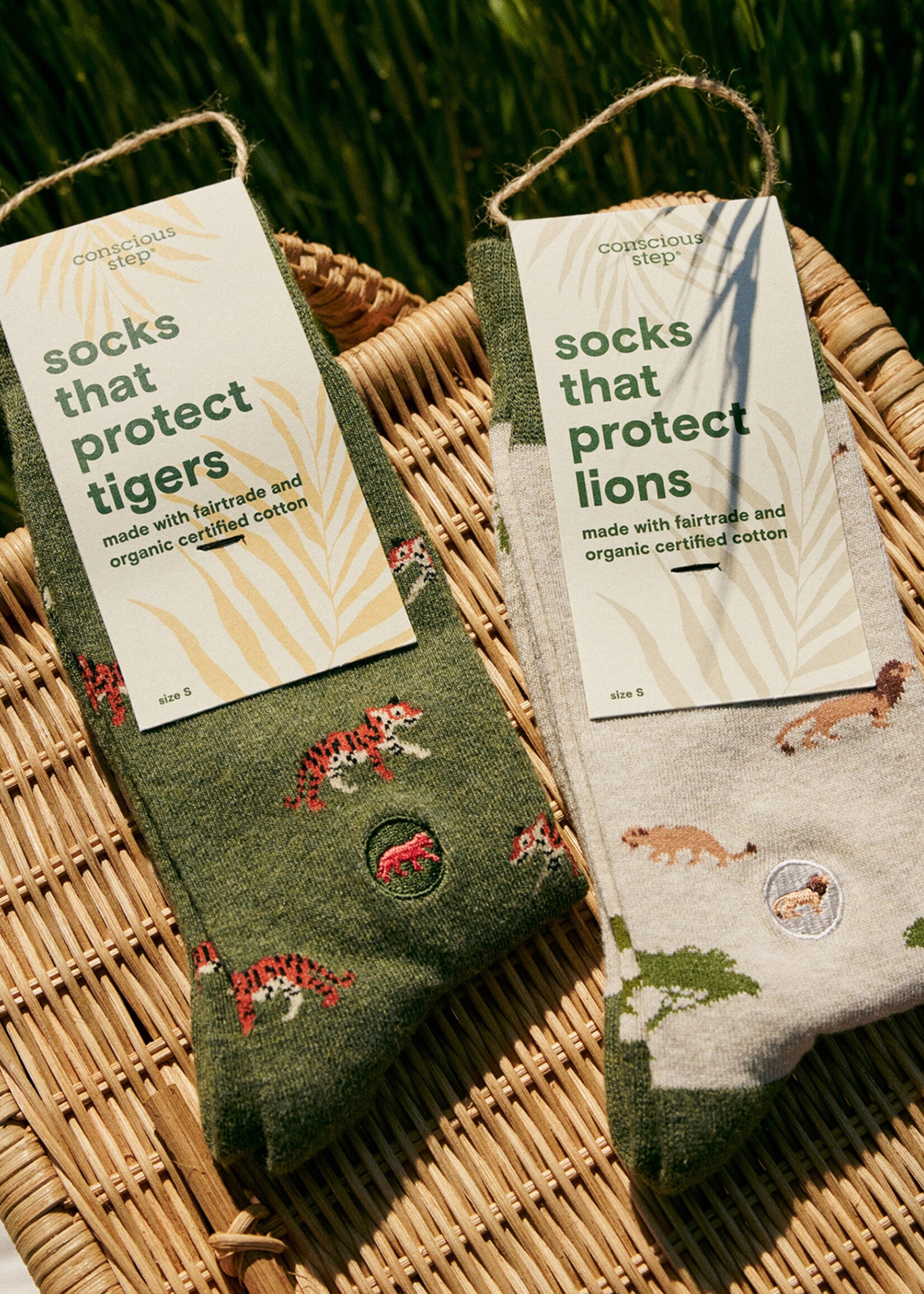 Conscious Step Women's Green Tiger Socks