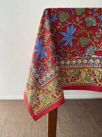Natural Habitat Indo Fleur Red Tablecloth