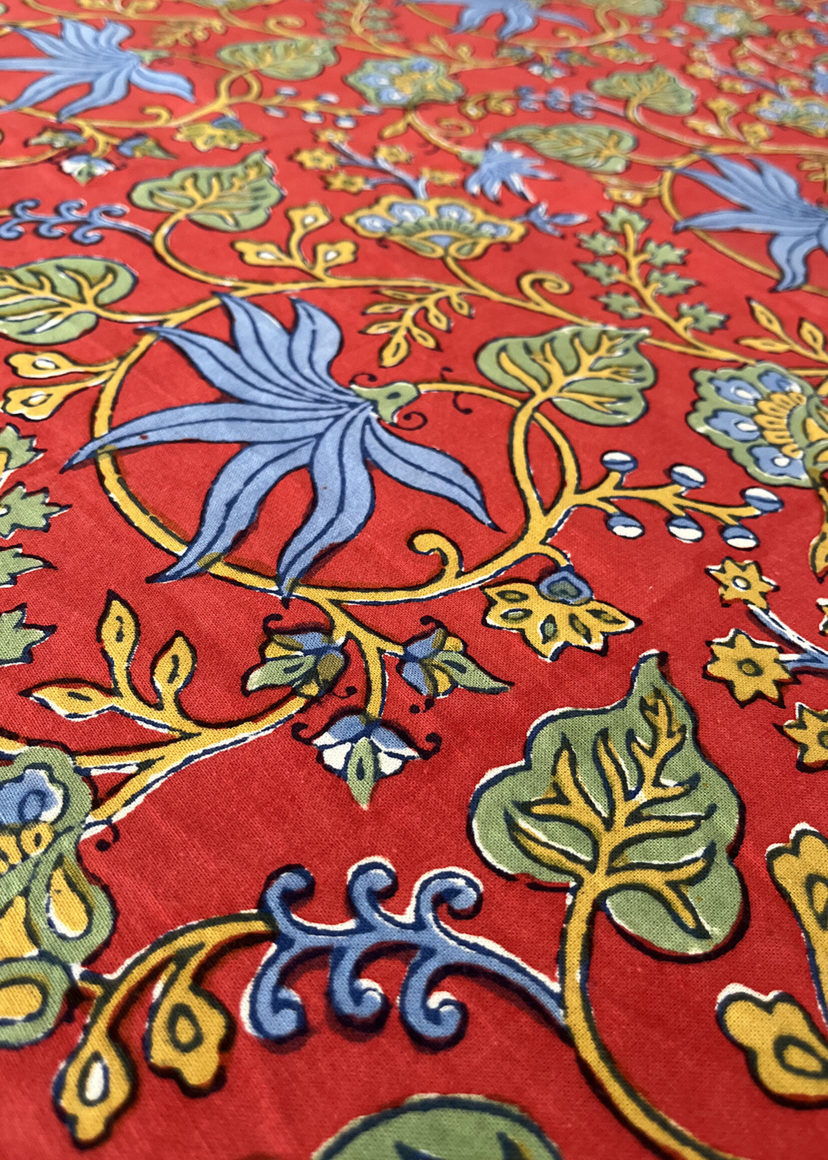 Natural Habitat Indo Fleur Red Tablecloth