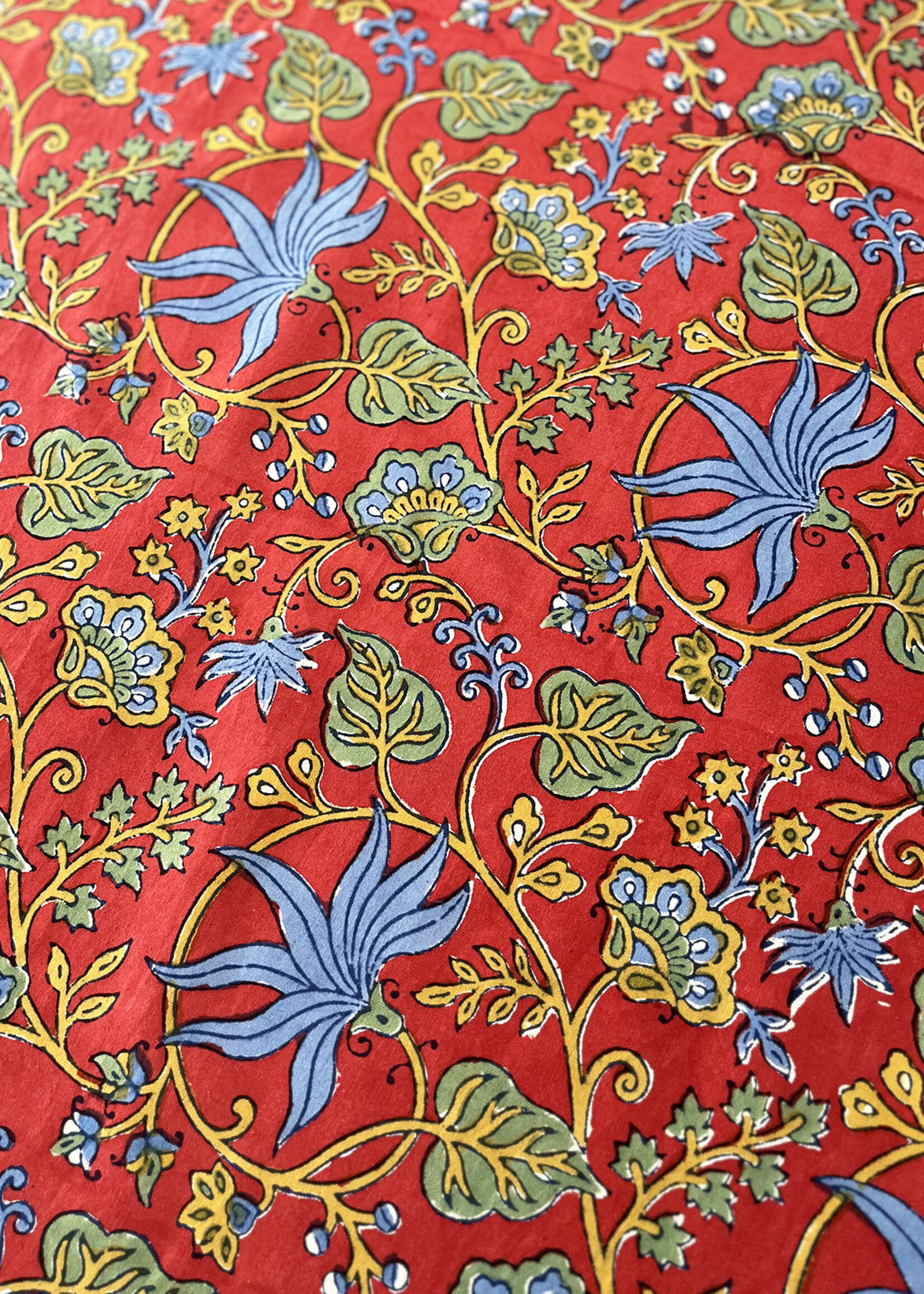 Natural Habitat Indo Fleur Red Tablecloth