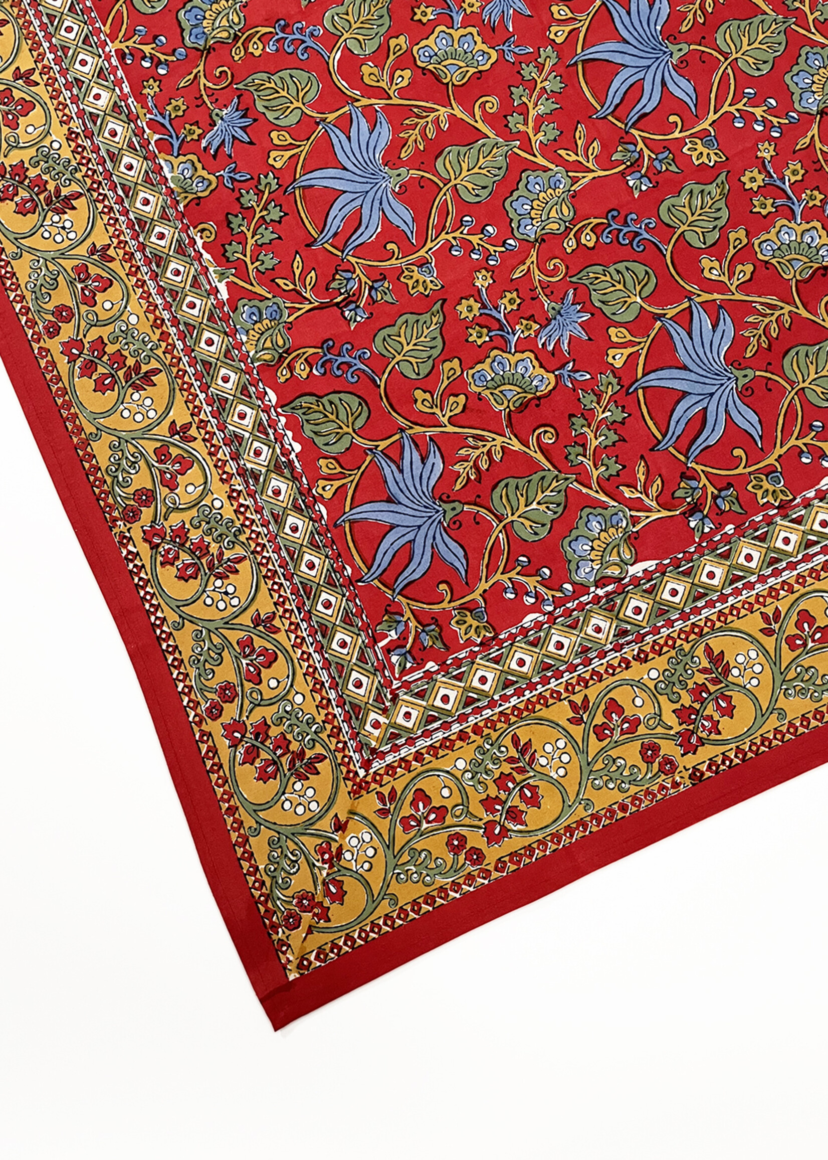 Natural Habitat Indo Fleur Red Tablecloth