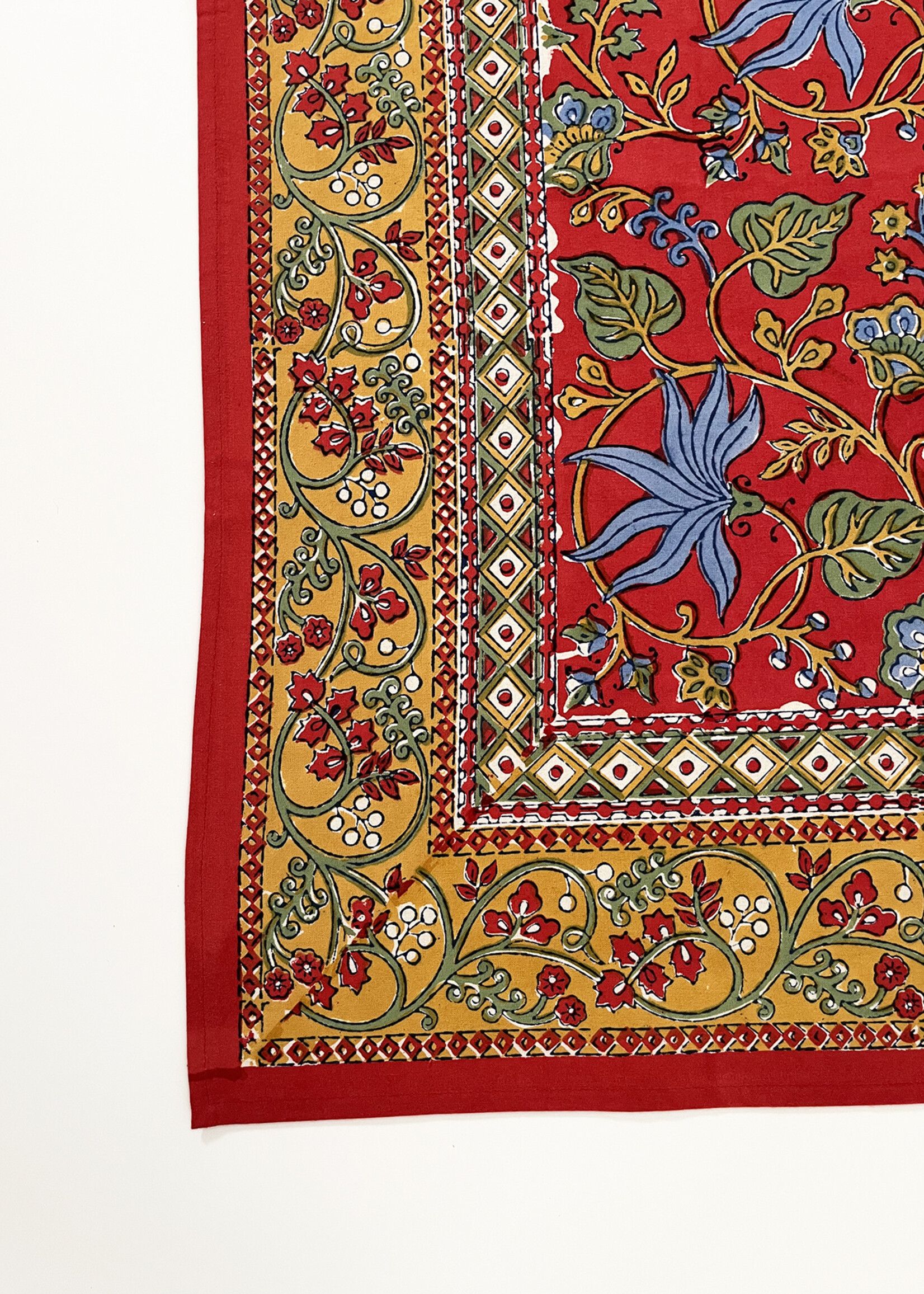 Natural Habitat Indo Fleur Red Tablecloth