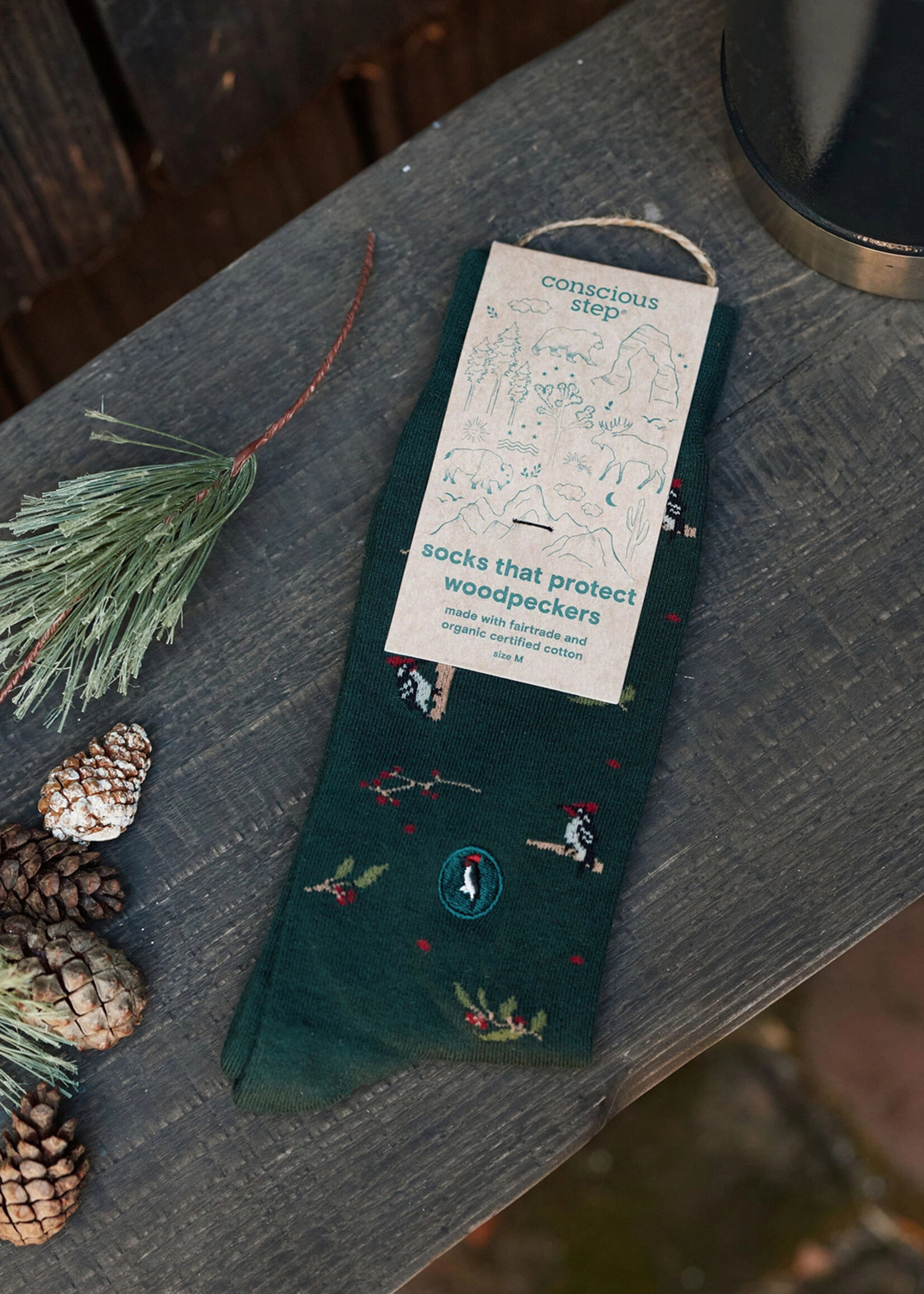 Conscious Step Men's Woodpecker Socks