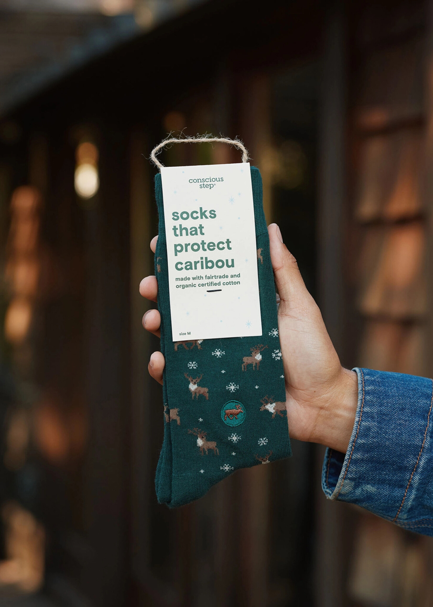 Conscious Step Men's Caribou Socks - Green