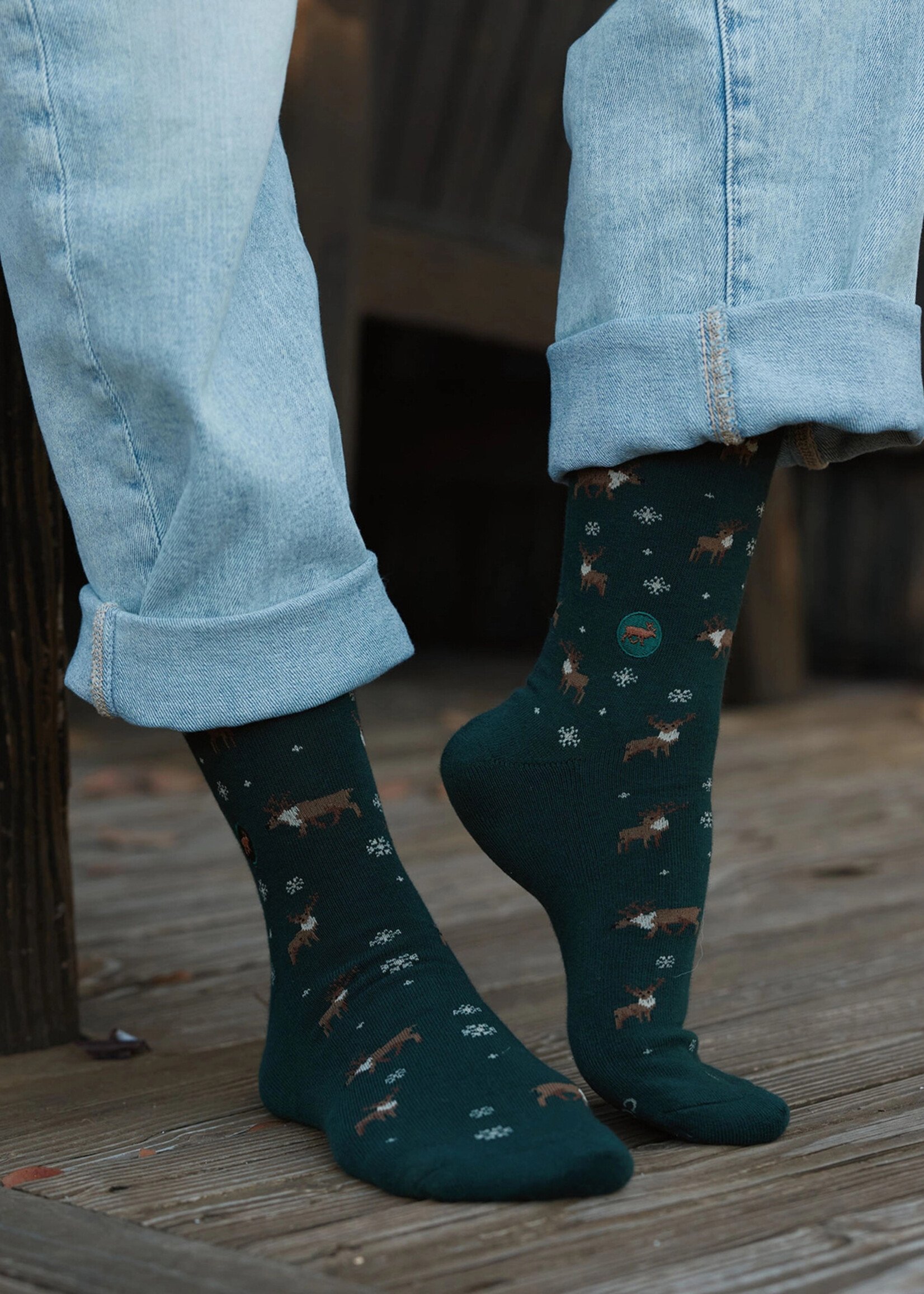 Conscious Step Men's Caribou Socks - Green