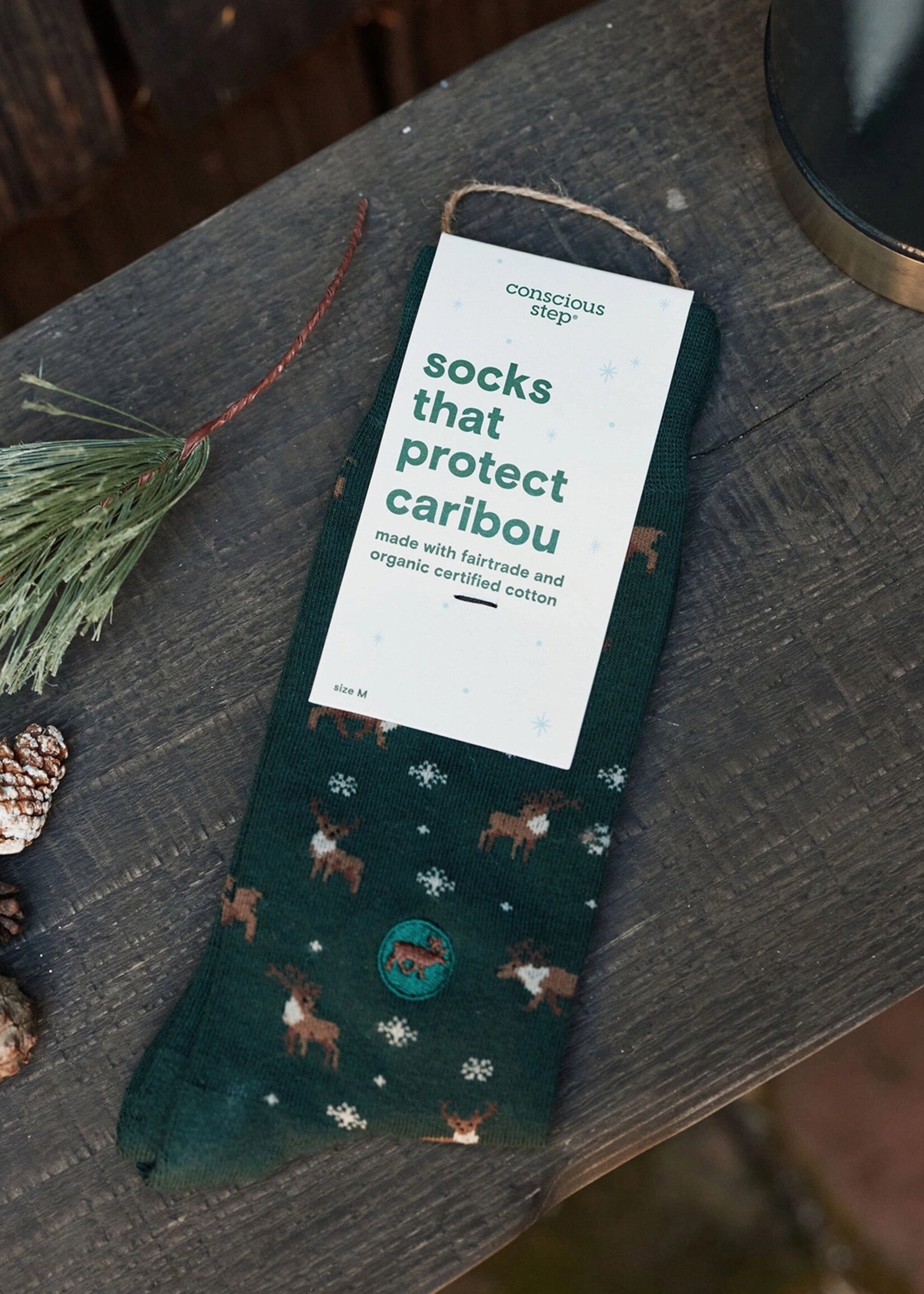 Conscious Step Men's Caribou Socks - Green