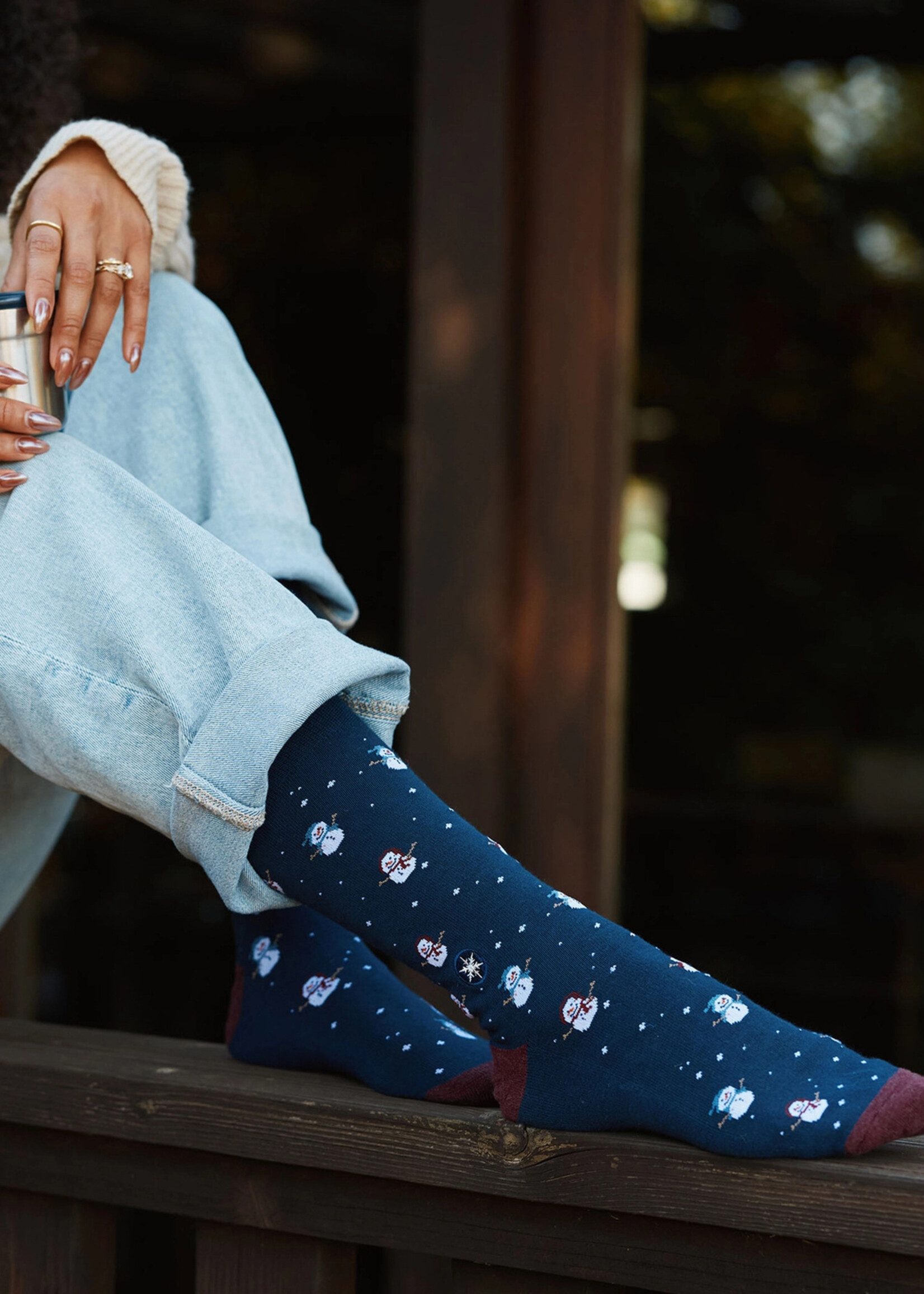 Conscious Step Men's Snowman Socks
