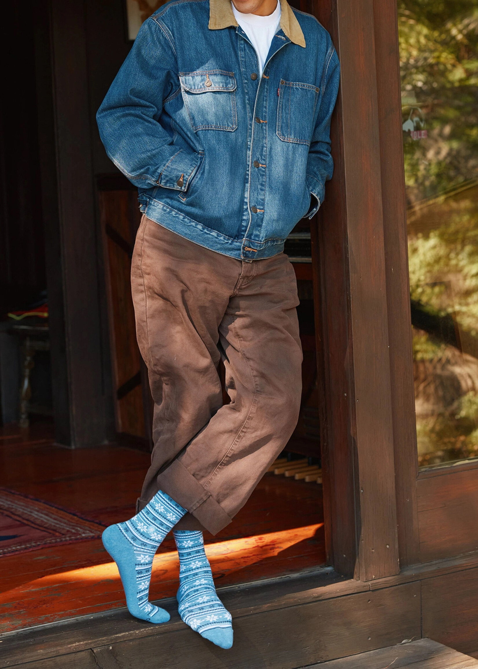 Conscious Step Men's Fair Isle Snowflake Socks