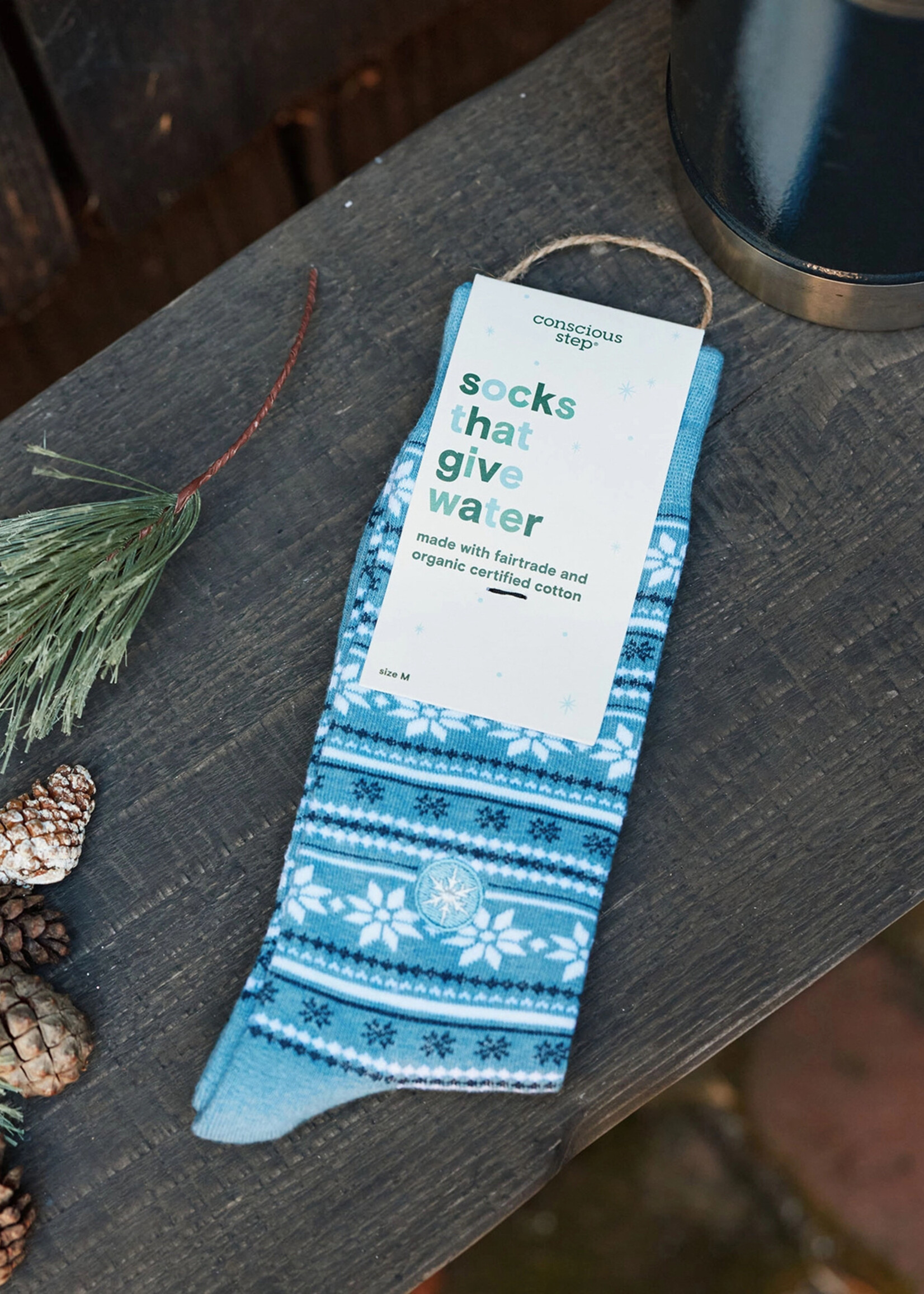 Conscious Step Women's Fair Isle Snowflake Socks