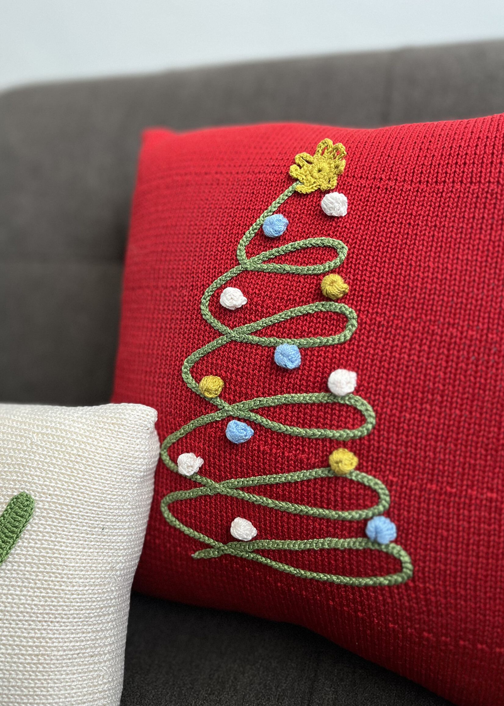 Melange Collection FINAL SALE - 12" Spiral Holiday Tree Pillow