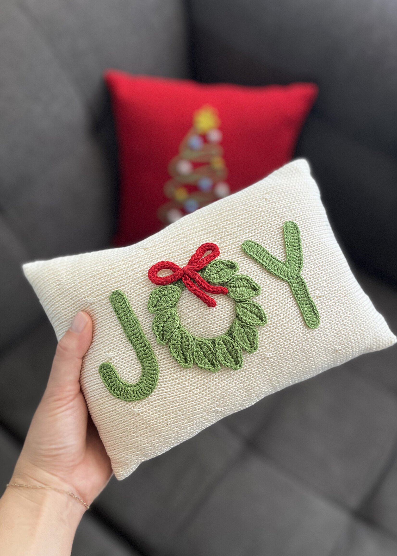 Melange Collection 9" Holiday Joy Pillow