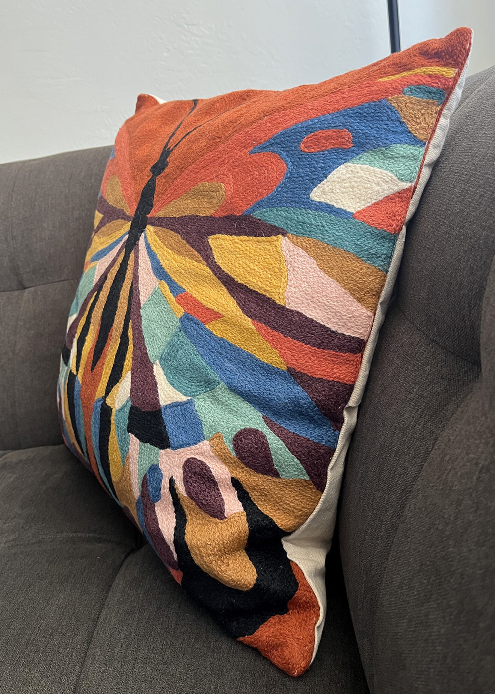 Natural Habitat 18" Art Nouveau Butterfly Throw Pillow