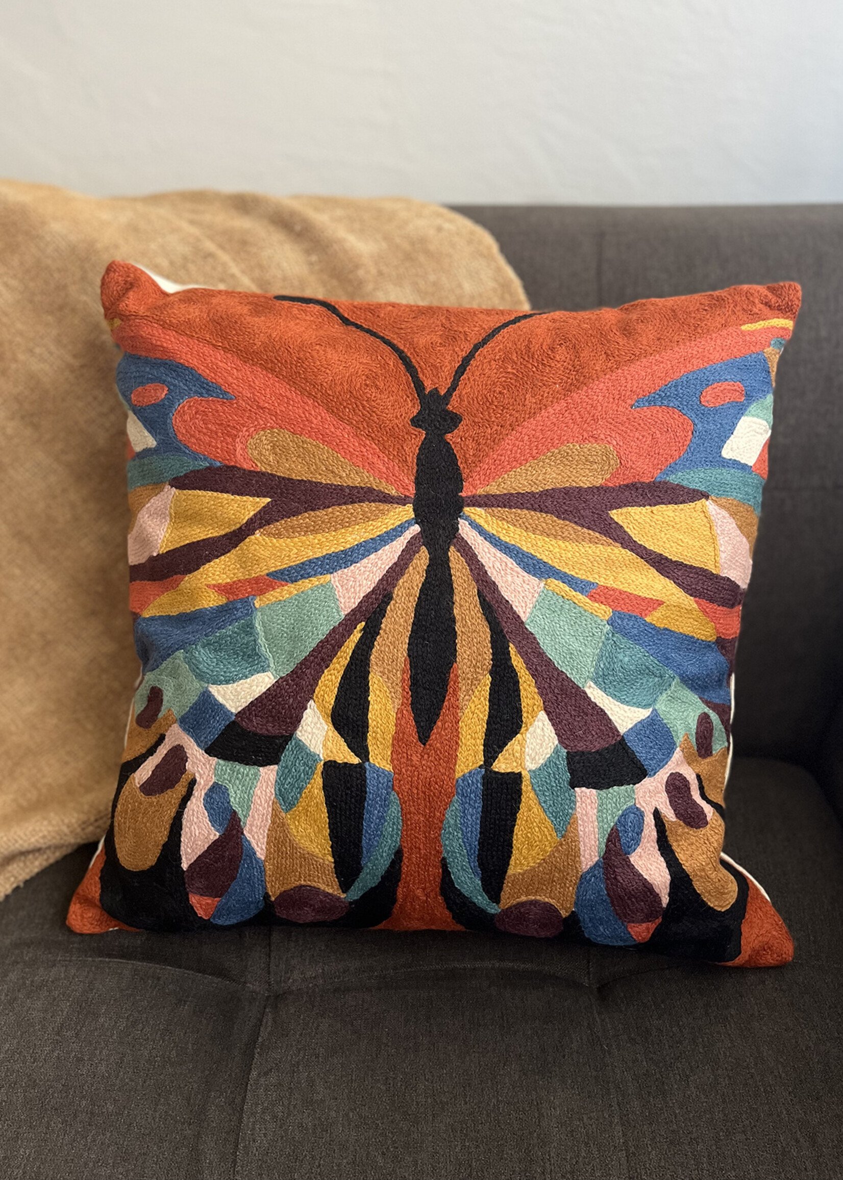 Natural Habitat 18" Art Nouveau Butterfly Throw Pillow