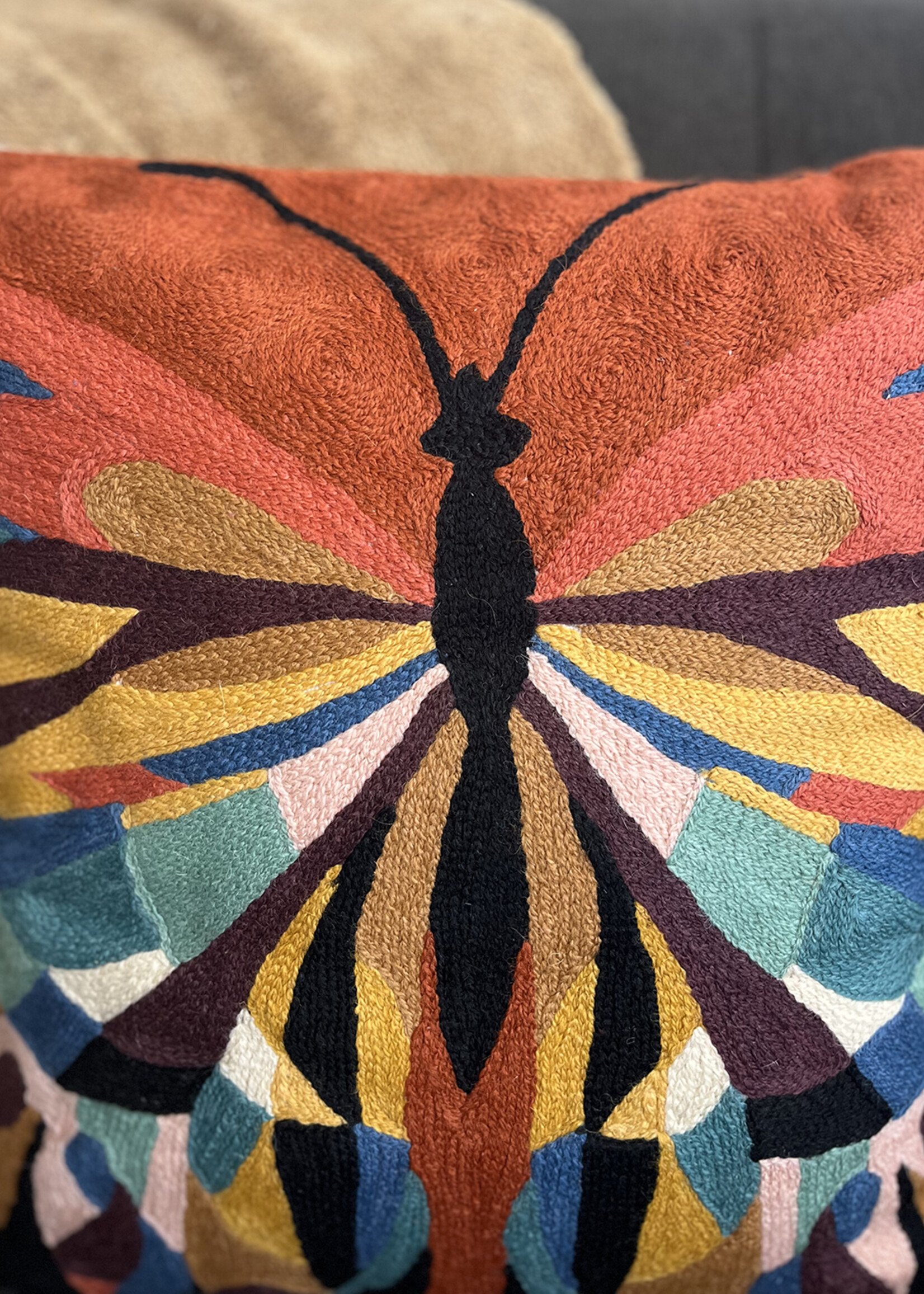 Natural Habitat 18" Art Nouveau Butterfly Throw Pillow