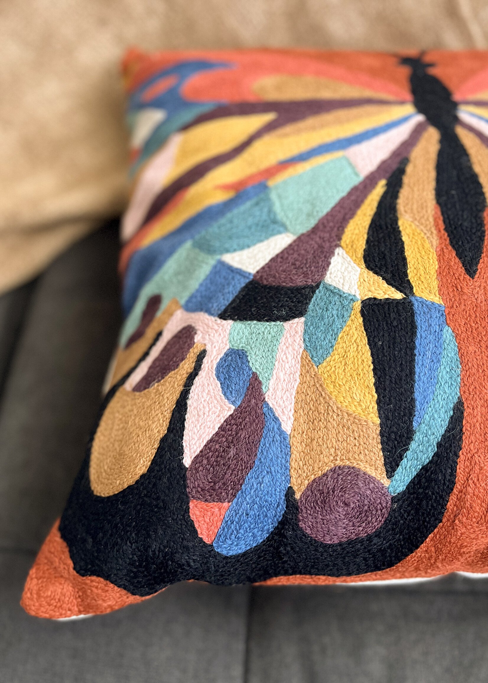 Natural Habitat 18" Art Nouveau Butterfly Throw Pillow