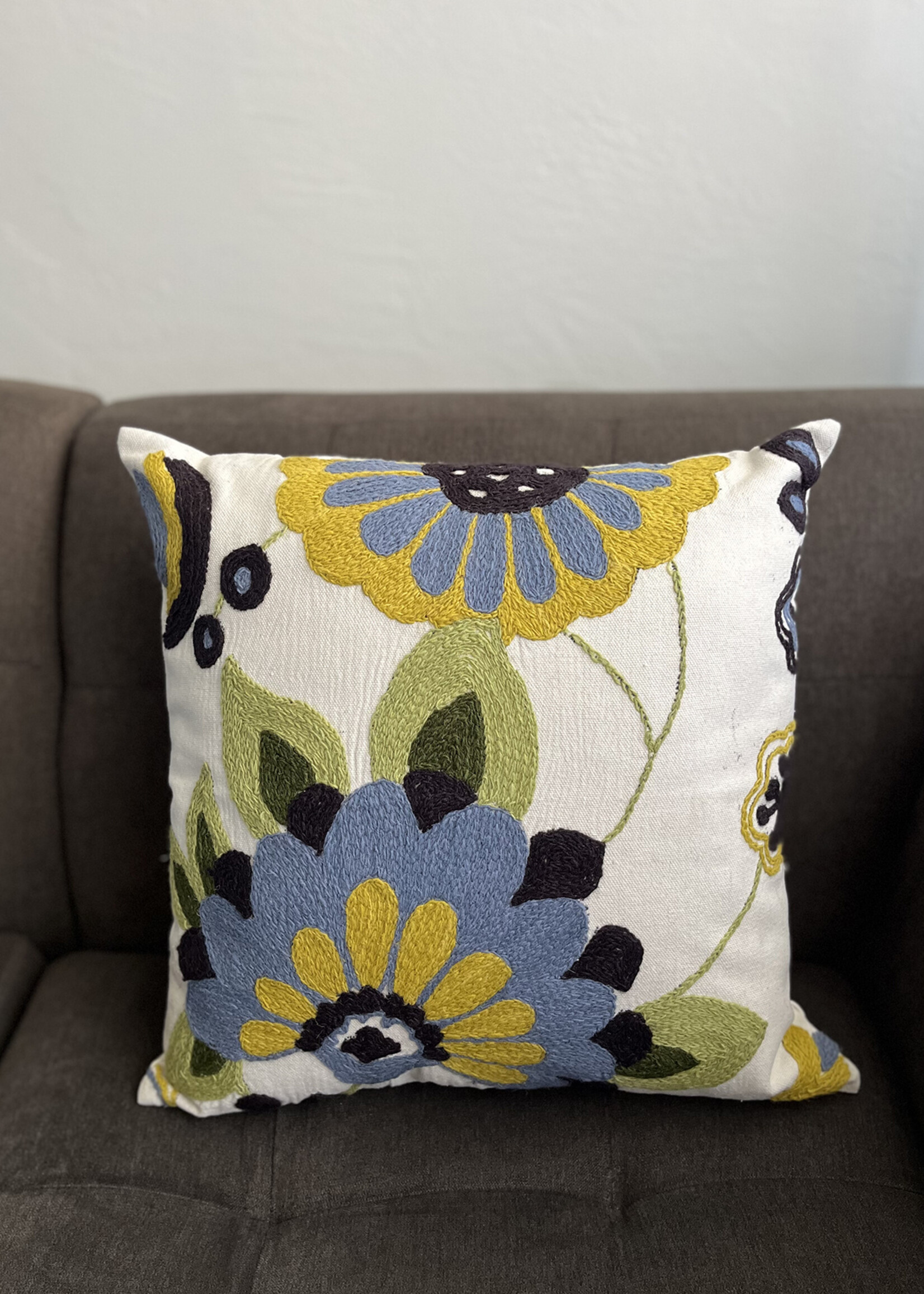 Ten Thousand Villages 18" Bela Embroidered Throw Pillow