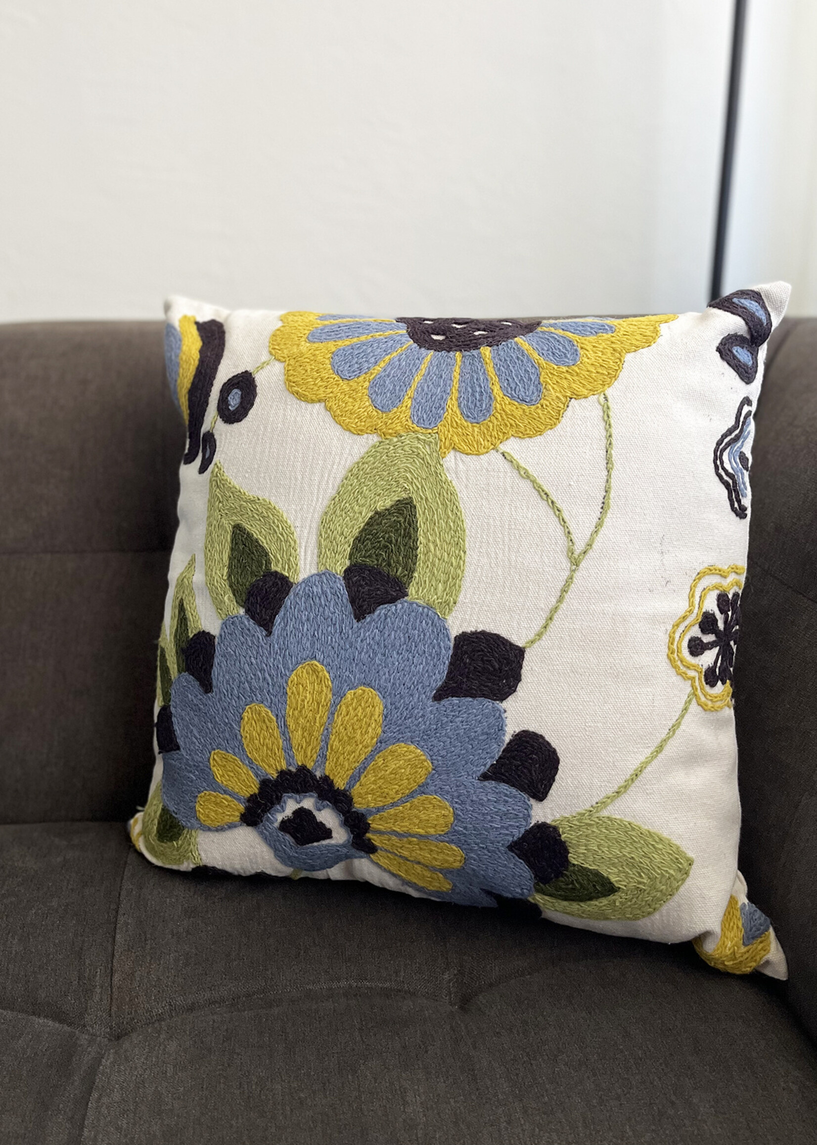 Ten Thousand Villages 18" Bela Embroidered Throw Pillow