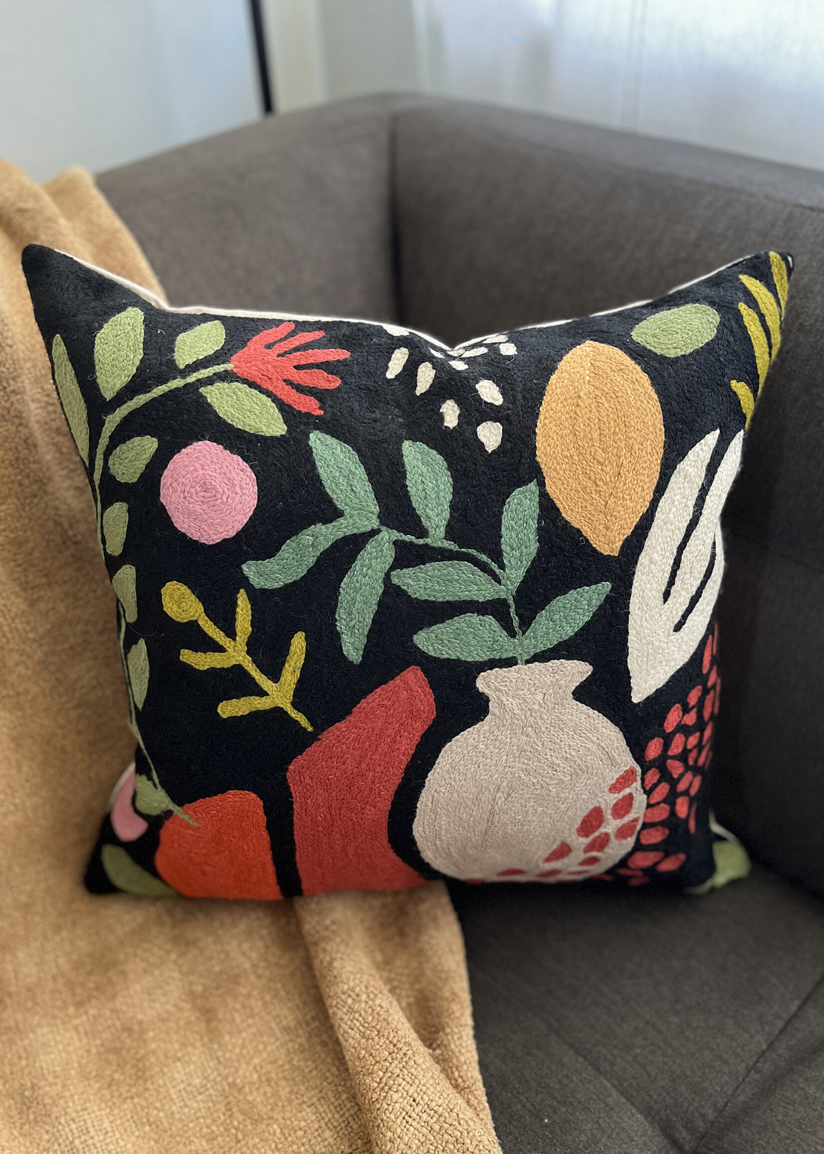 Natural Habitat 18" Matisse Cutout Black Throw Pillow