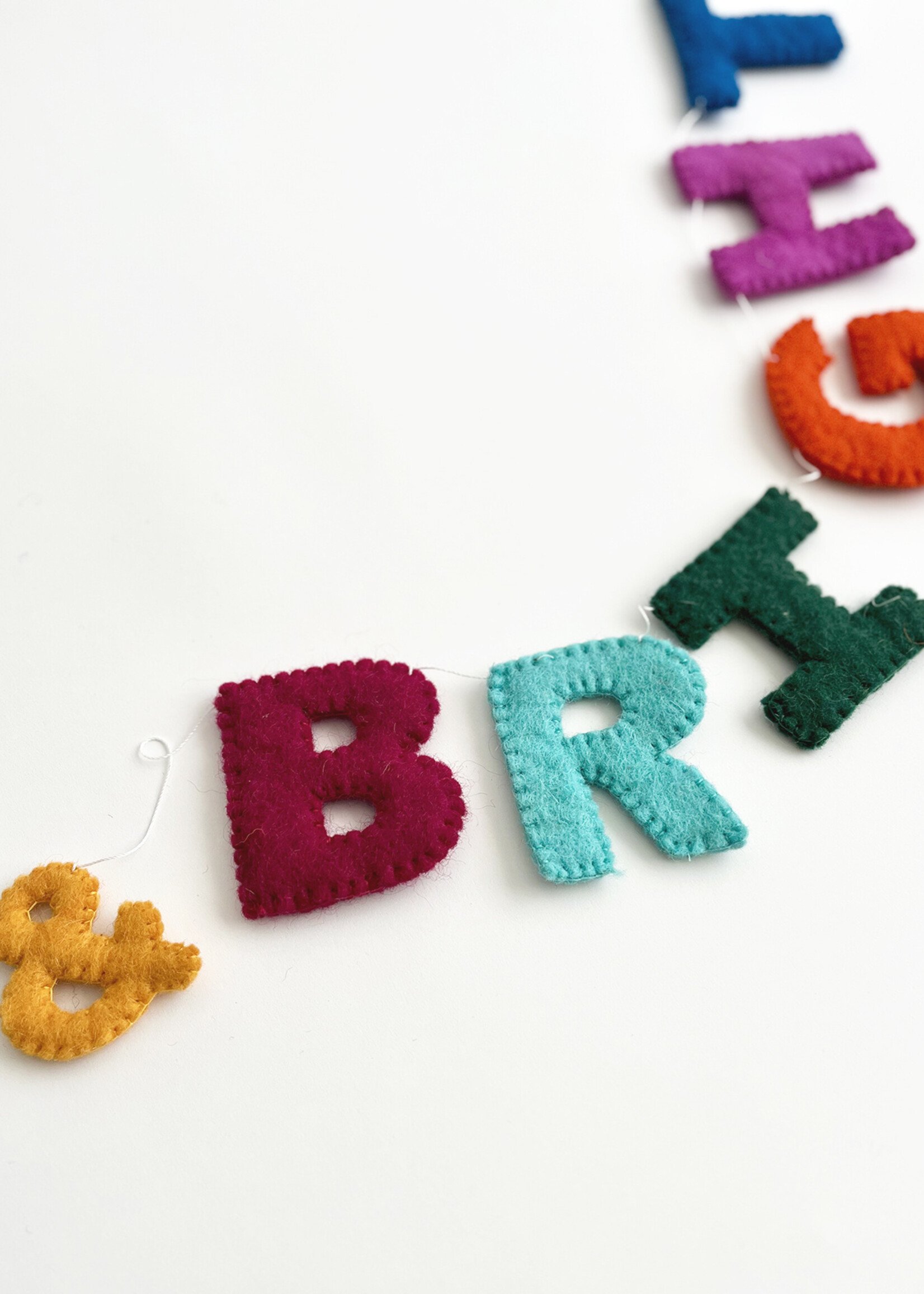 Ganesh Himal Felt Merry & Bright Banner