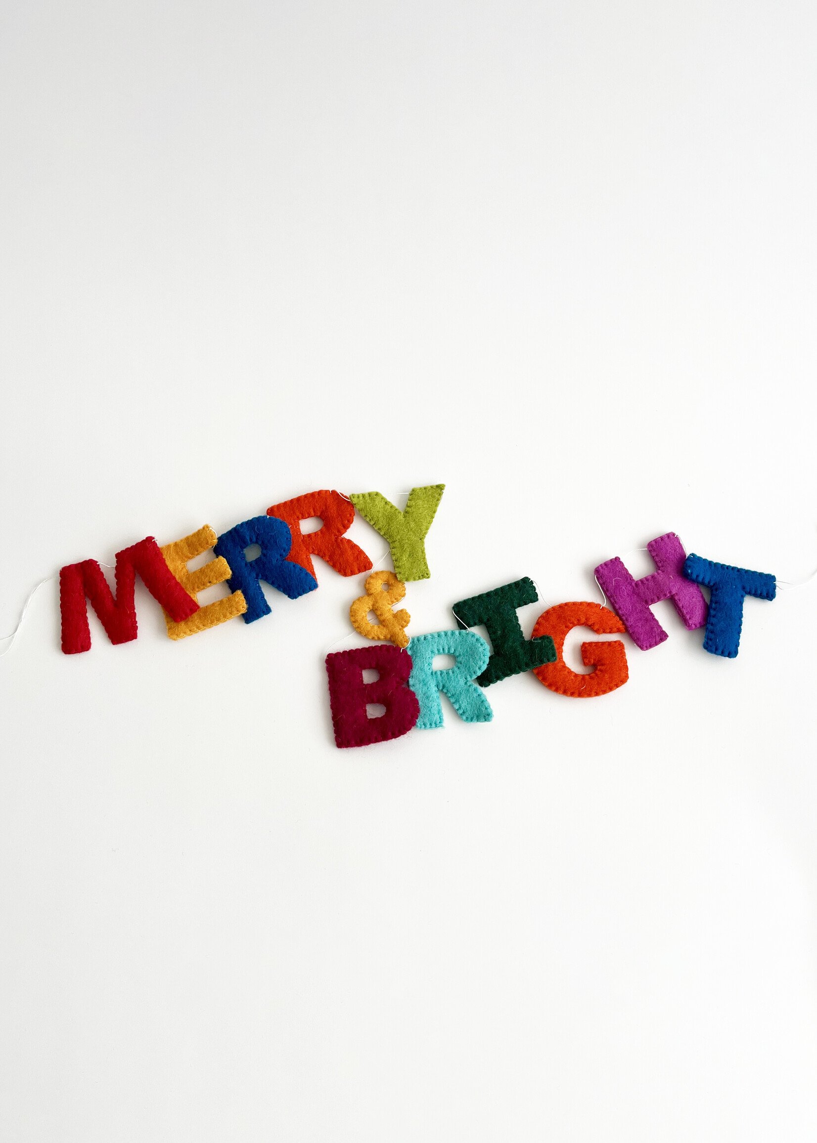 Ganesh Himal Felt Merry & Bright Banner