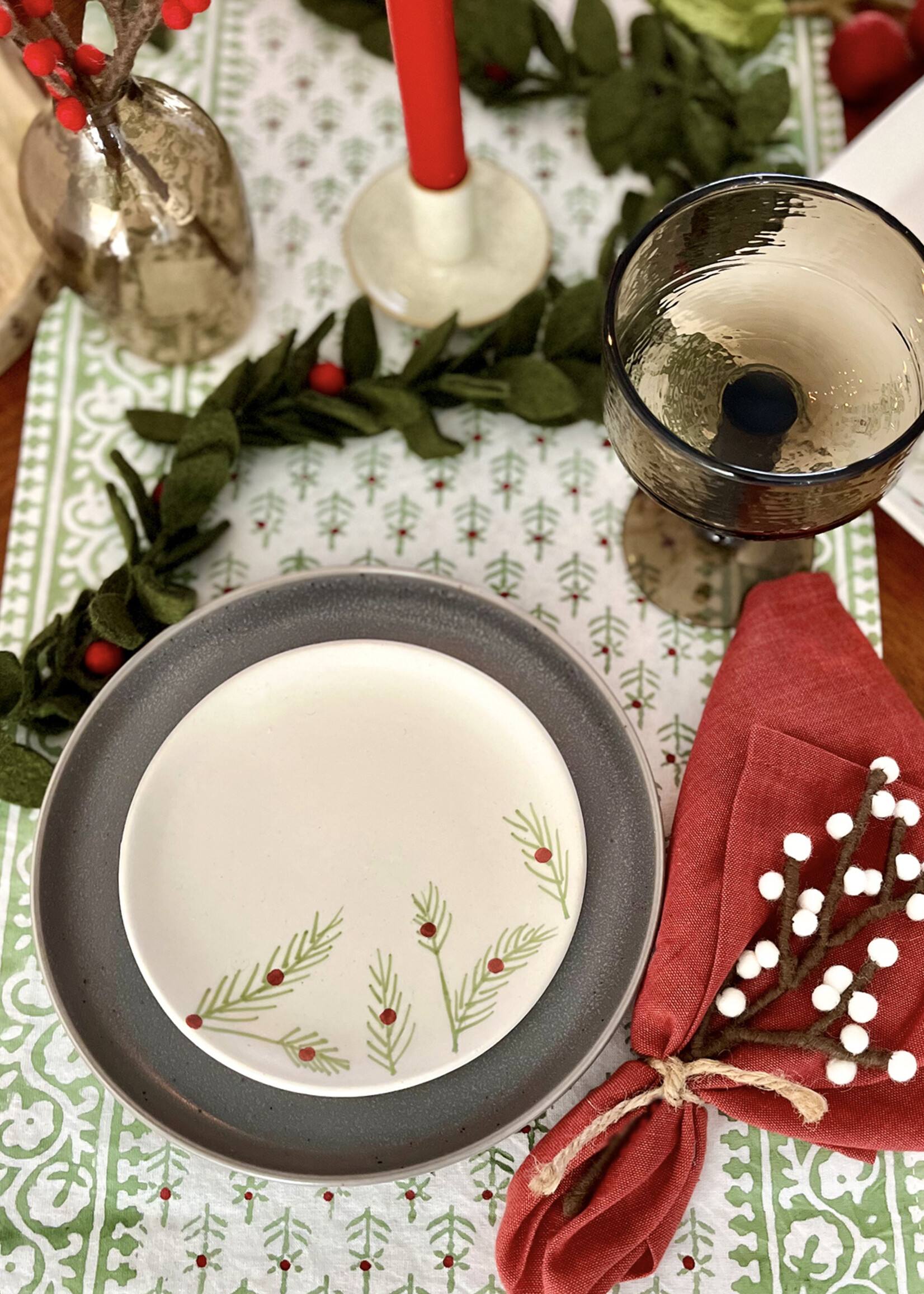 Ten Thousand Villages Sardee Holly Ceramic Appetizer Plate