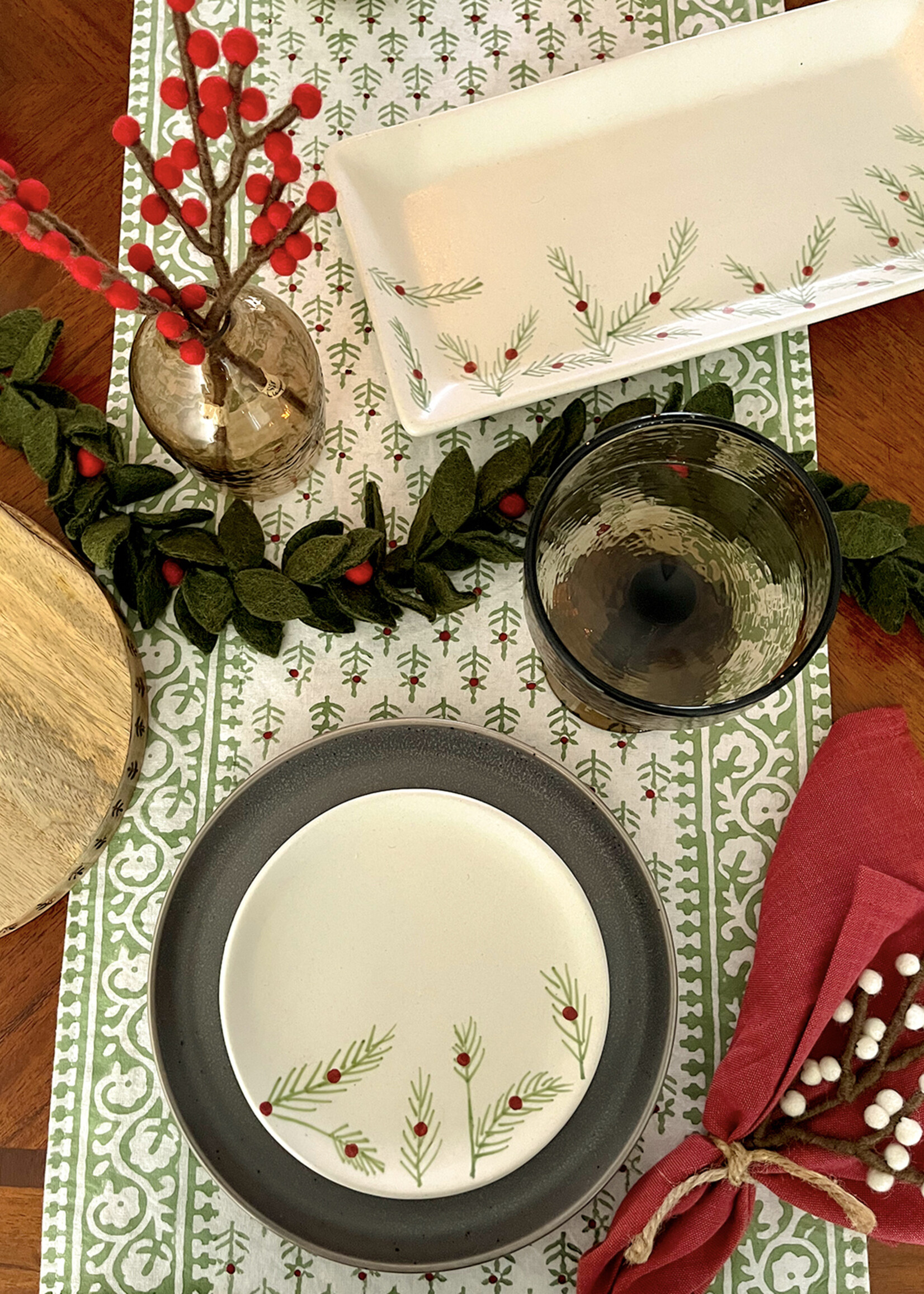 Ten Thousand Villages Sardee Holly Ceramic Appetizer Plate