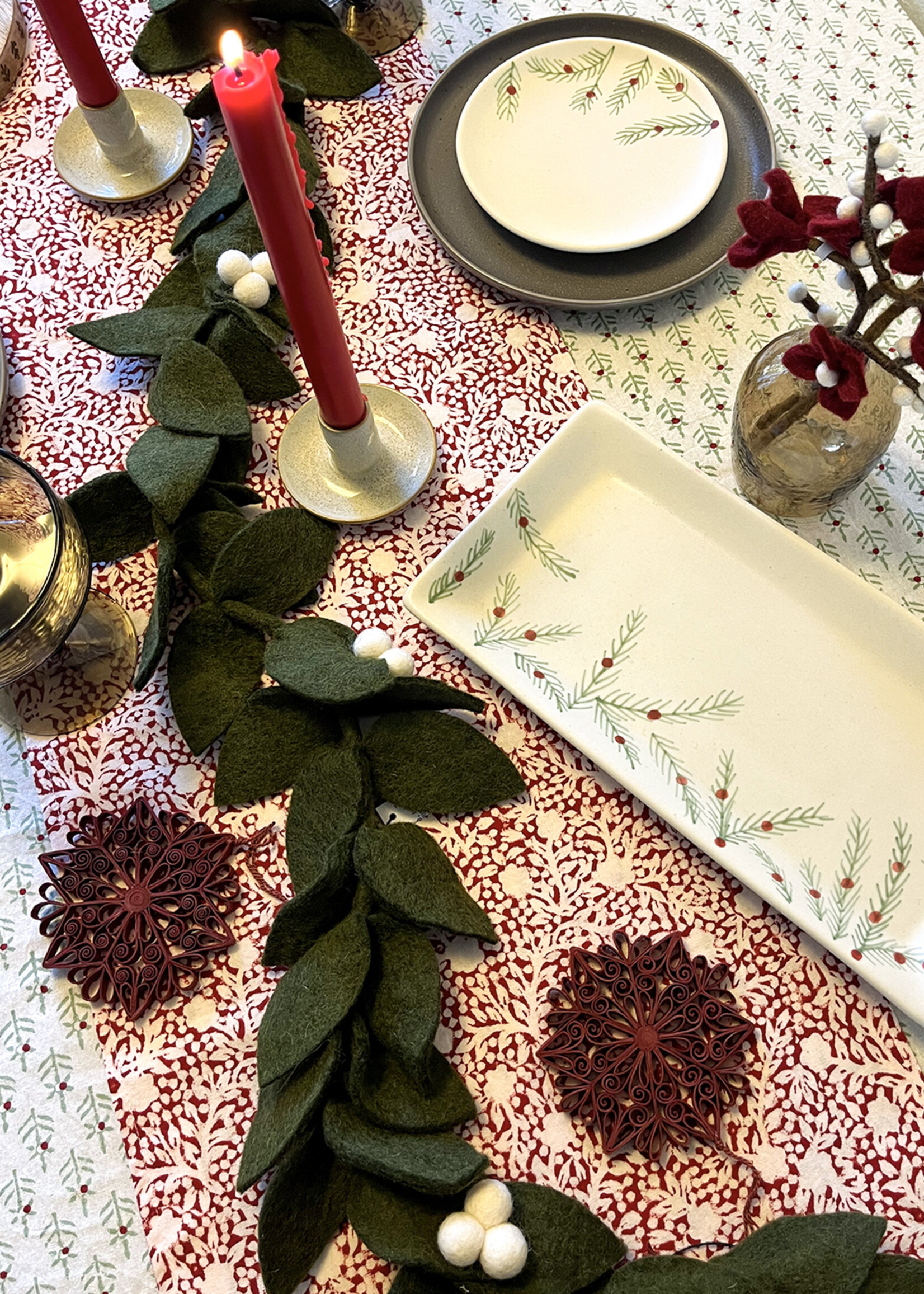 Ten Thousand Villages Sardee Holly Ceramic Serving Dish