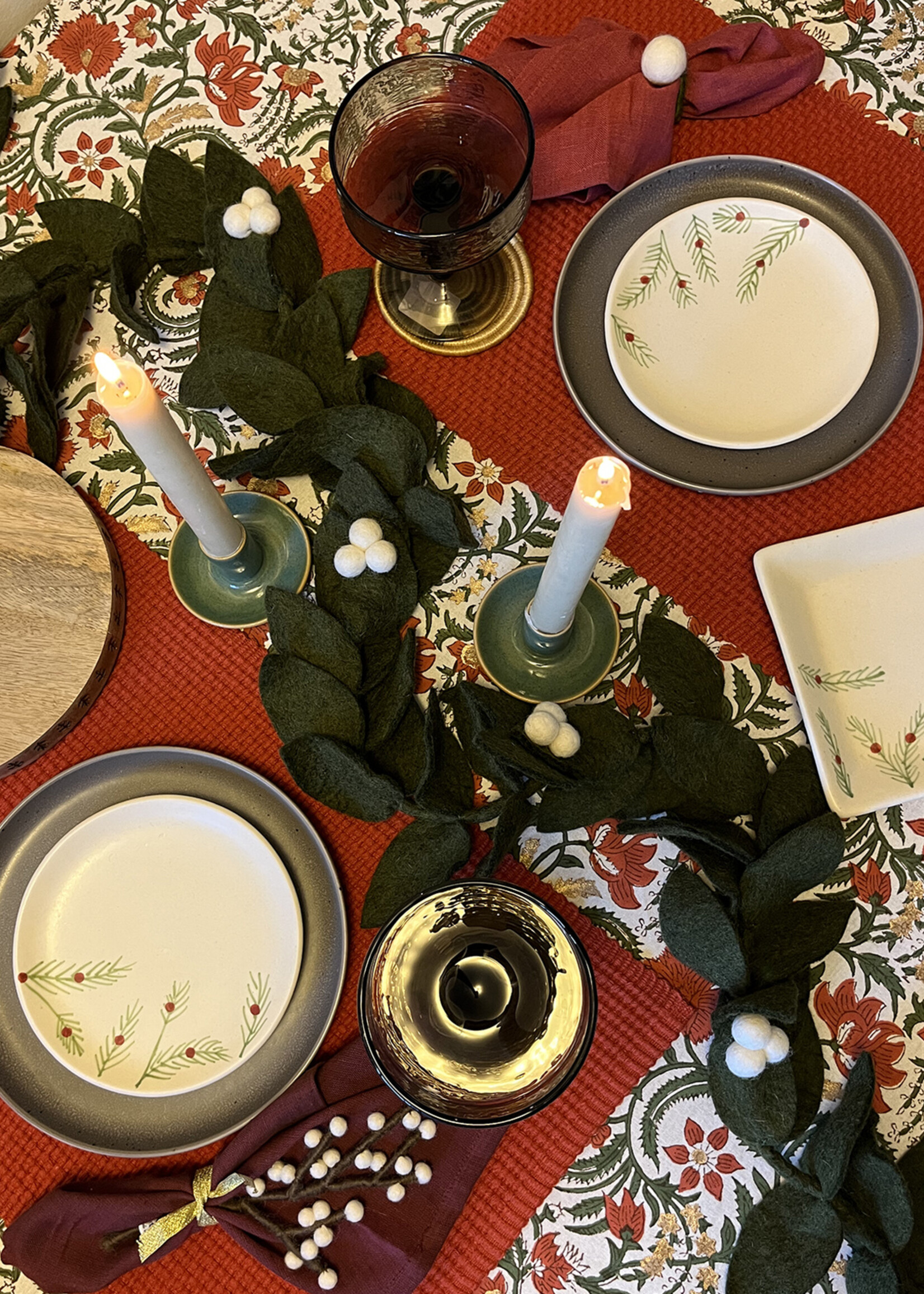 Global Goods Partners Forest Speckle Ceramic Candle Holder