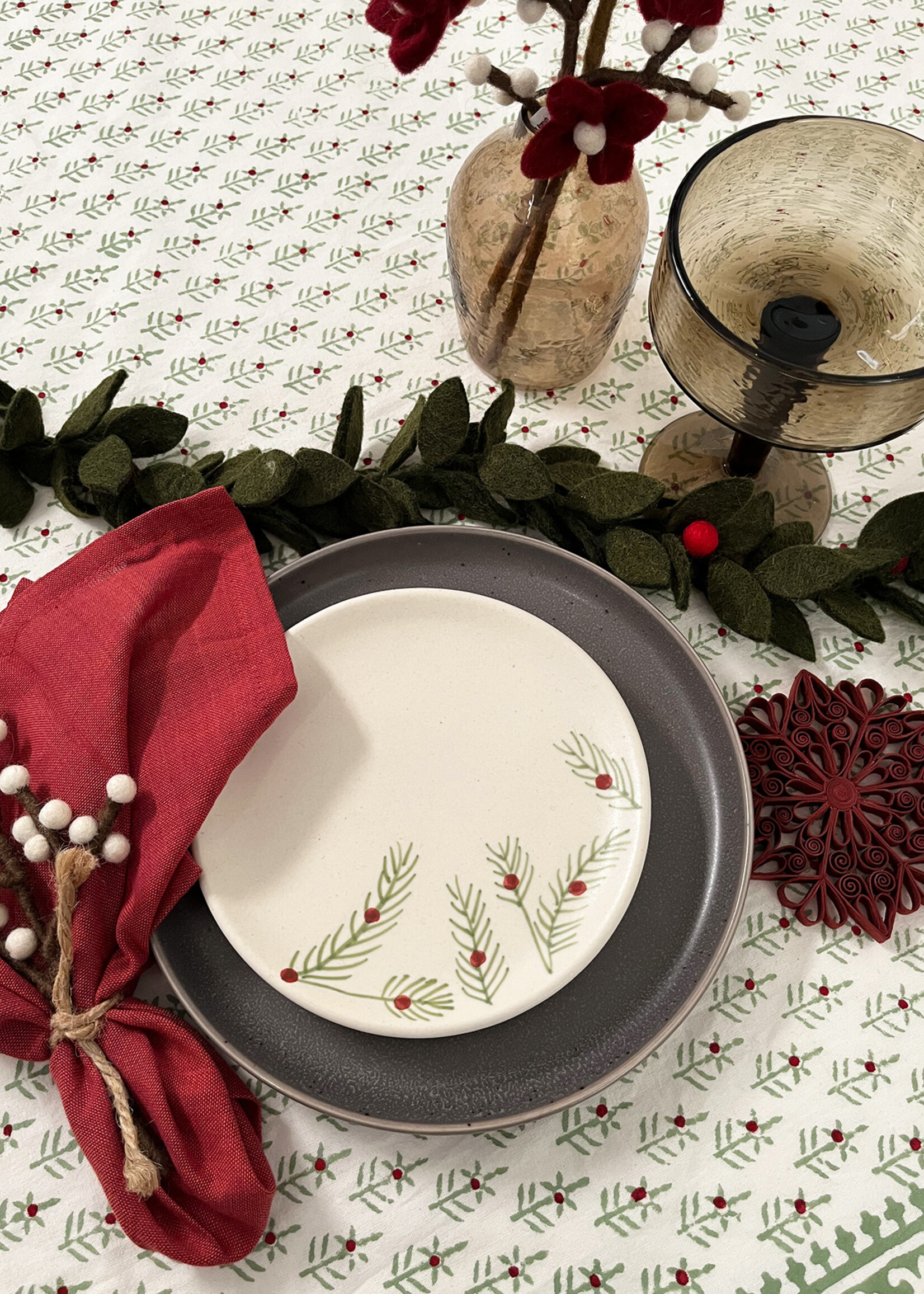 Ten Thousand Villages Quilled Kula Snowflake Ornament - Burgundy