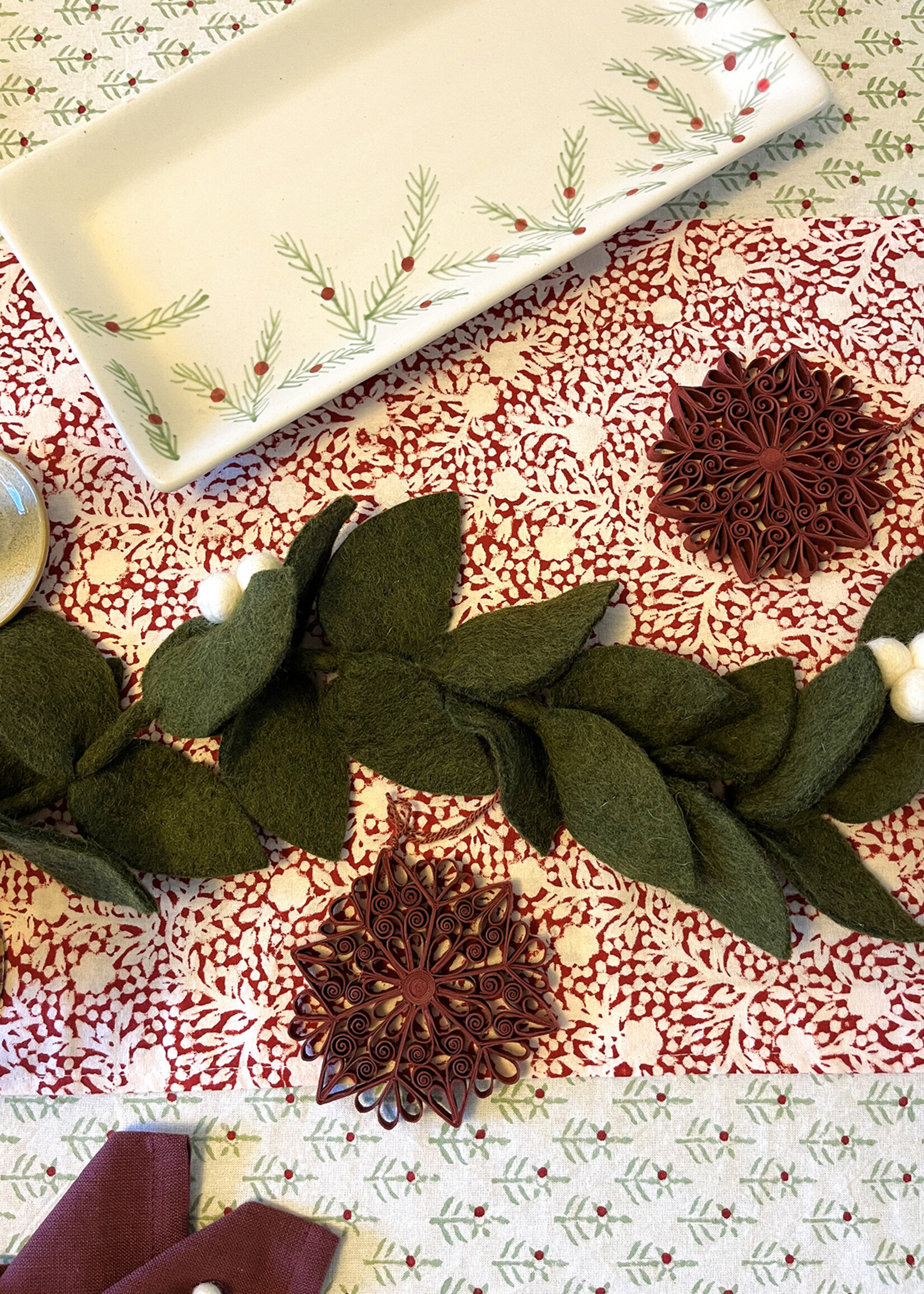 Ten Thousand Villages Quilled Kula Snowflake Ornament - Burgundy