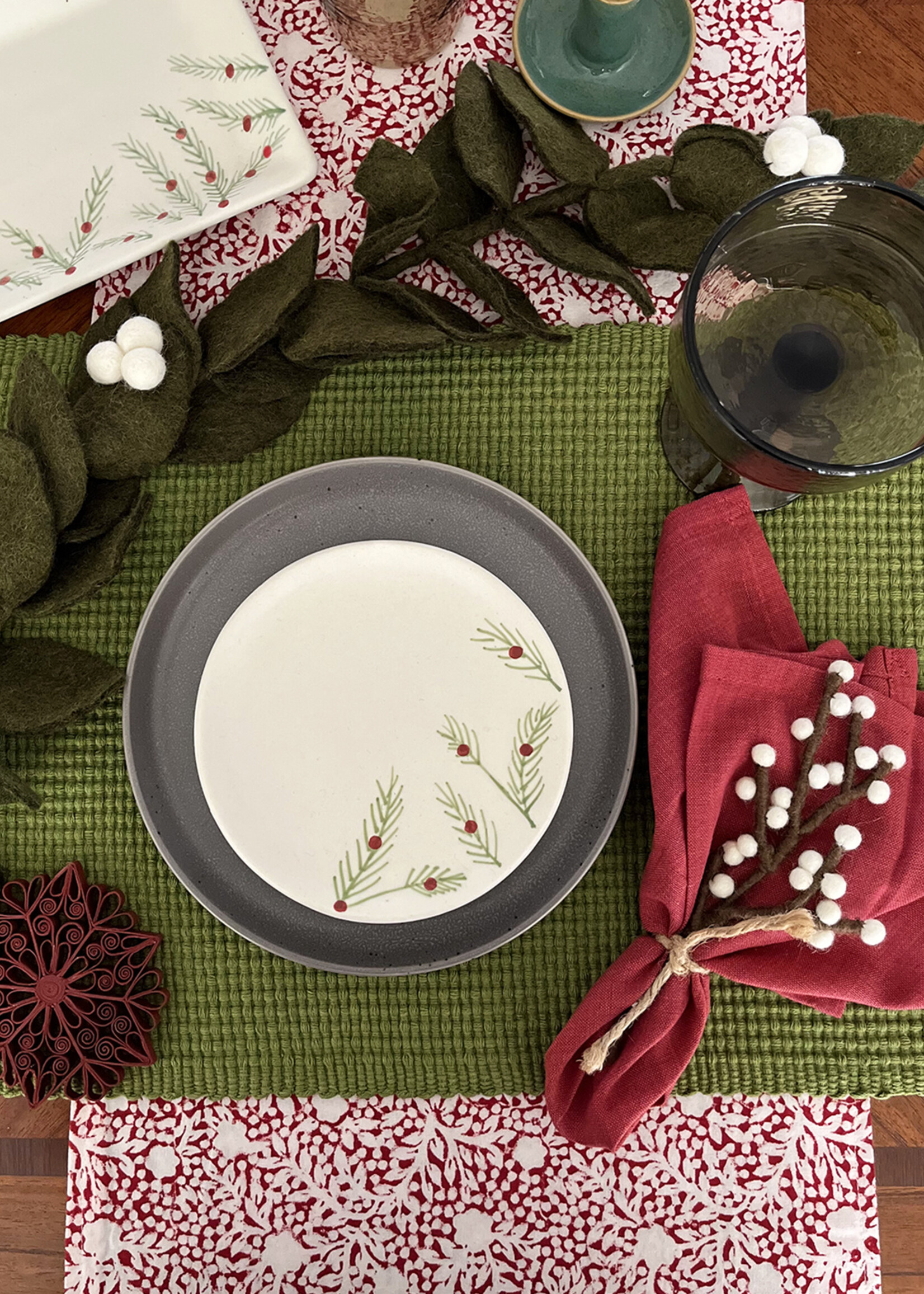 Gry and Sif Mini Felt Branch - White Berries