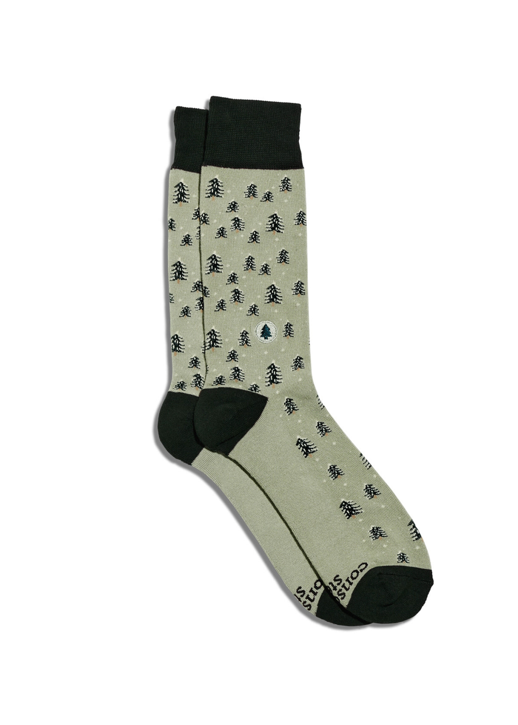 Conscious Step Men's Snowy Pine Tree Socks