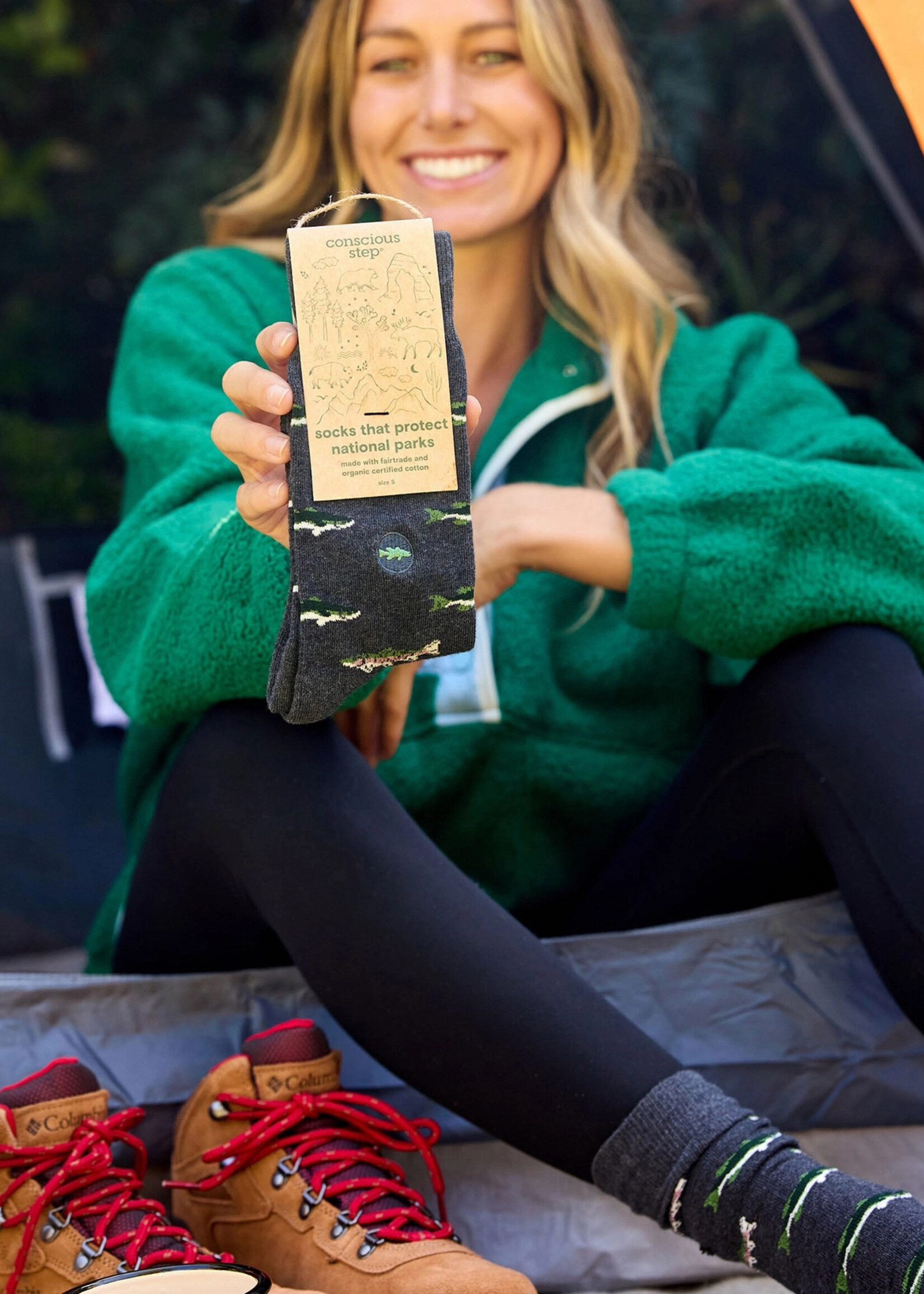 Conscious Step Men's Fish Socks - Protect National Parks