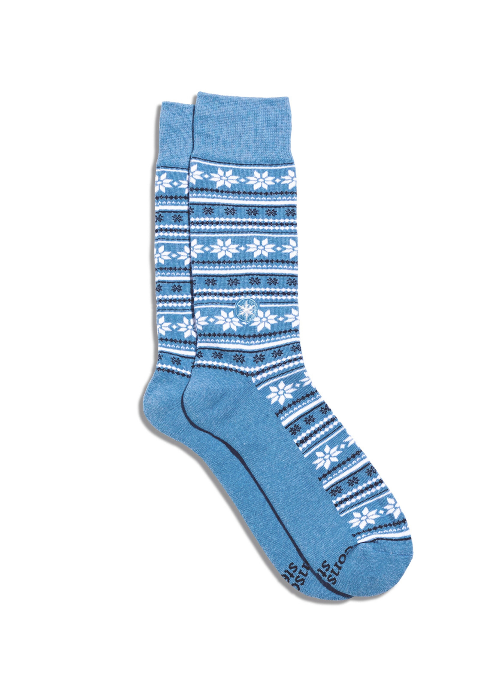 Conscious Step Men's Fair Isle Snowflake Socks