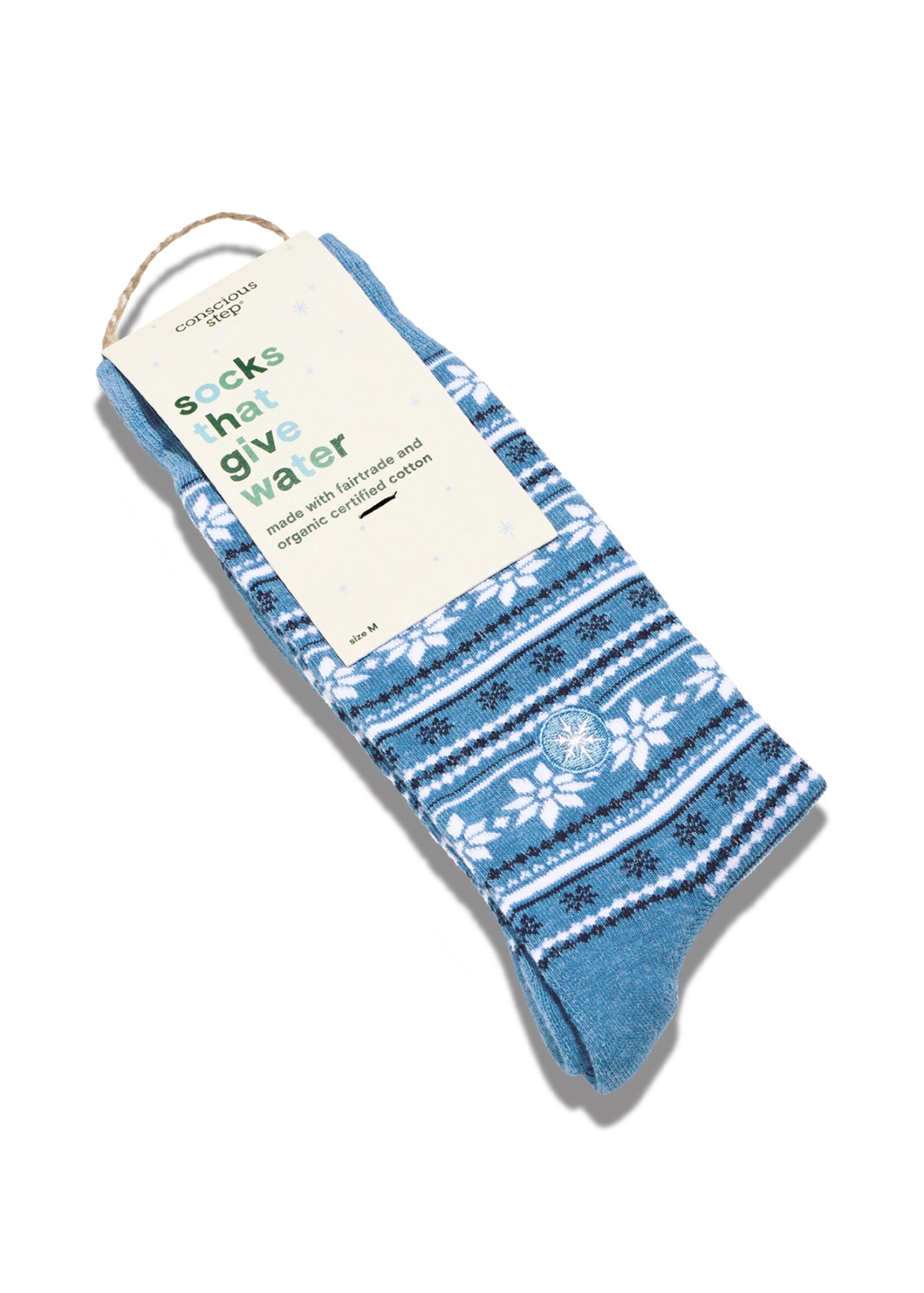 Conscious Step Men's Fair Isle Snowflake Socks