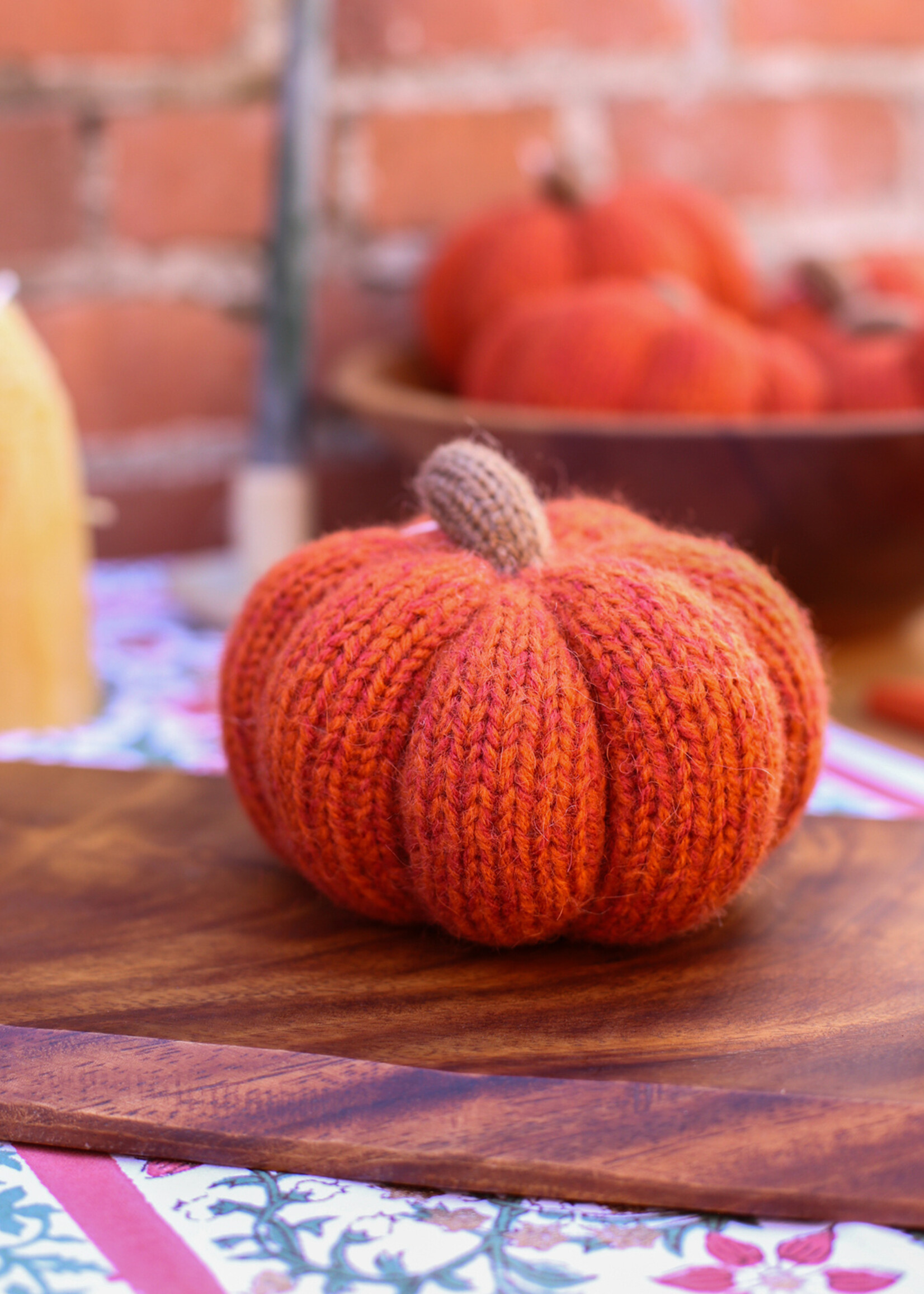 Andes Gifts Orange Knit Pumpkin
