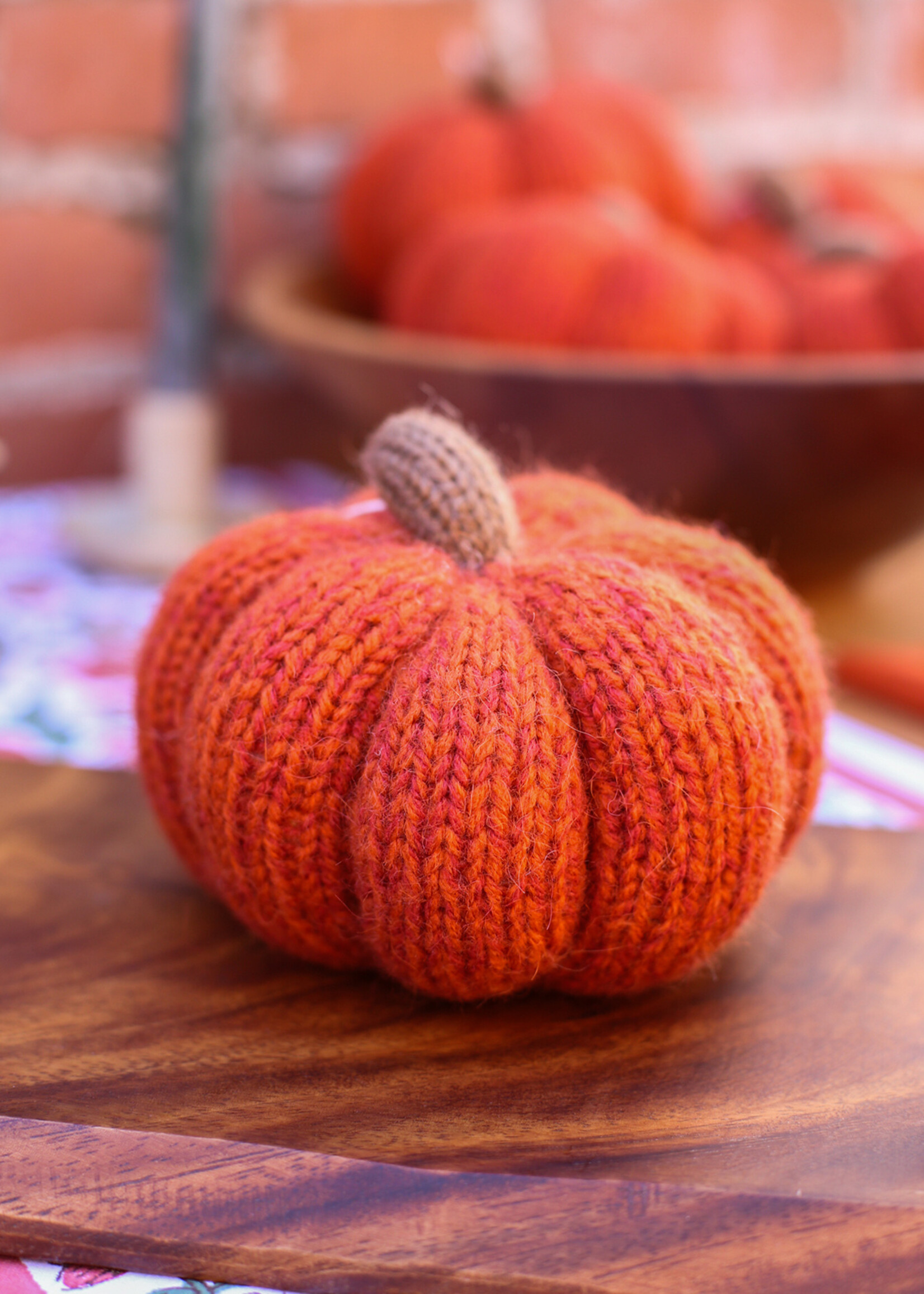 Andes Gifts Orange Knit Pumpkin