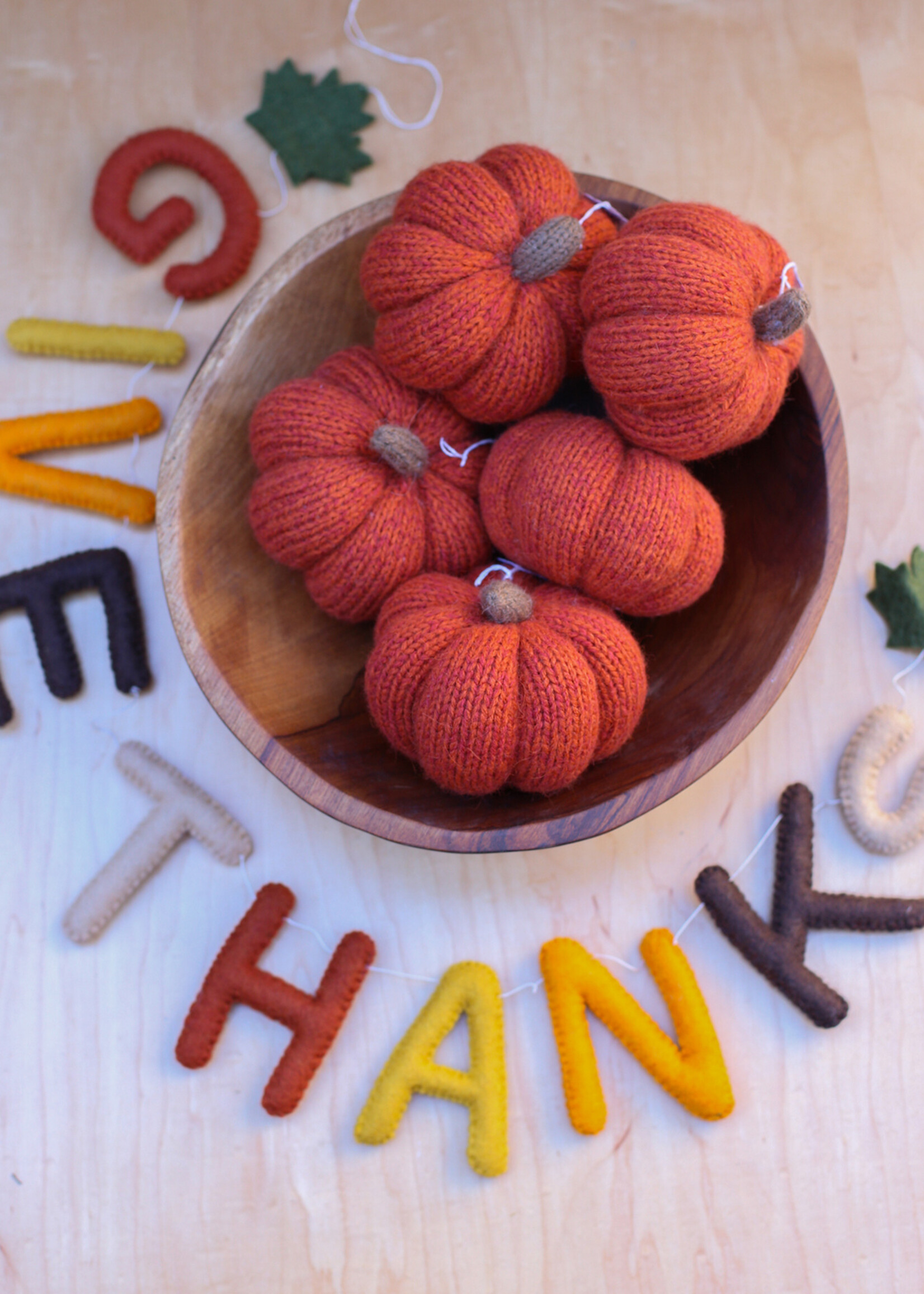 Andes Gifts Orange Knit Pumpkin